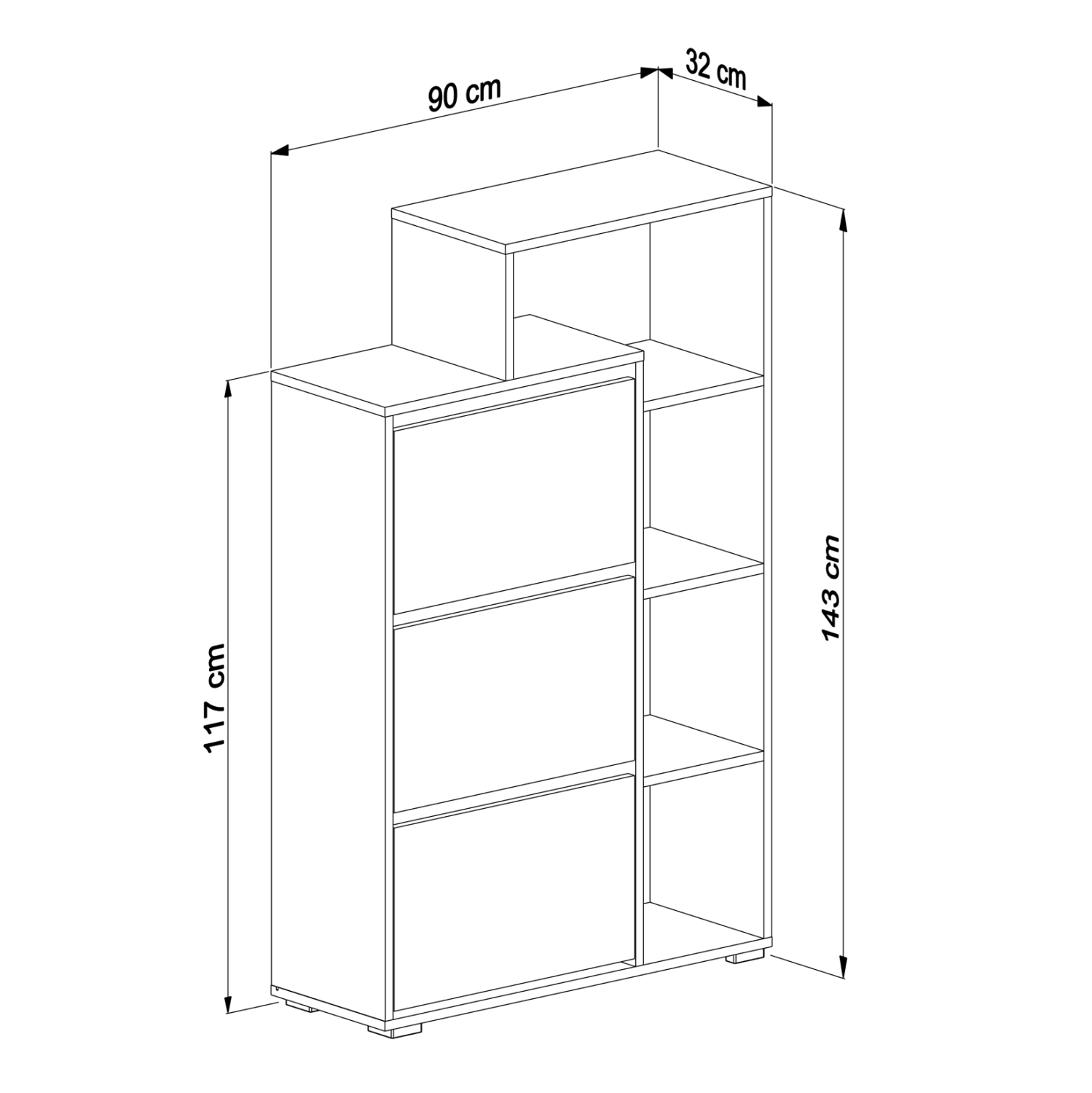 ΠΑΠΟΥΤΣΟΘΗΚΗ ROBBEN HM18189.01 ΜΕΛΑΜΙΝΗ ΣΕ ΛΕΥΚΟ 90x30x143Υεκ. 2