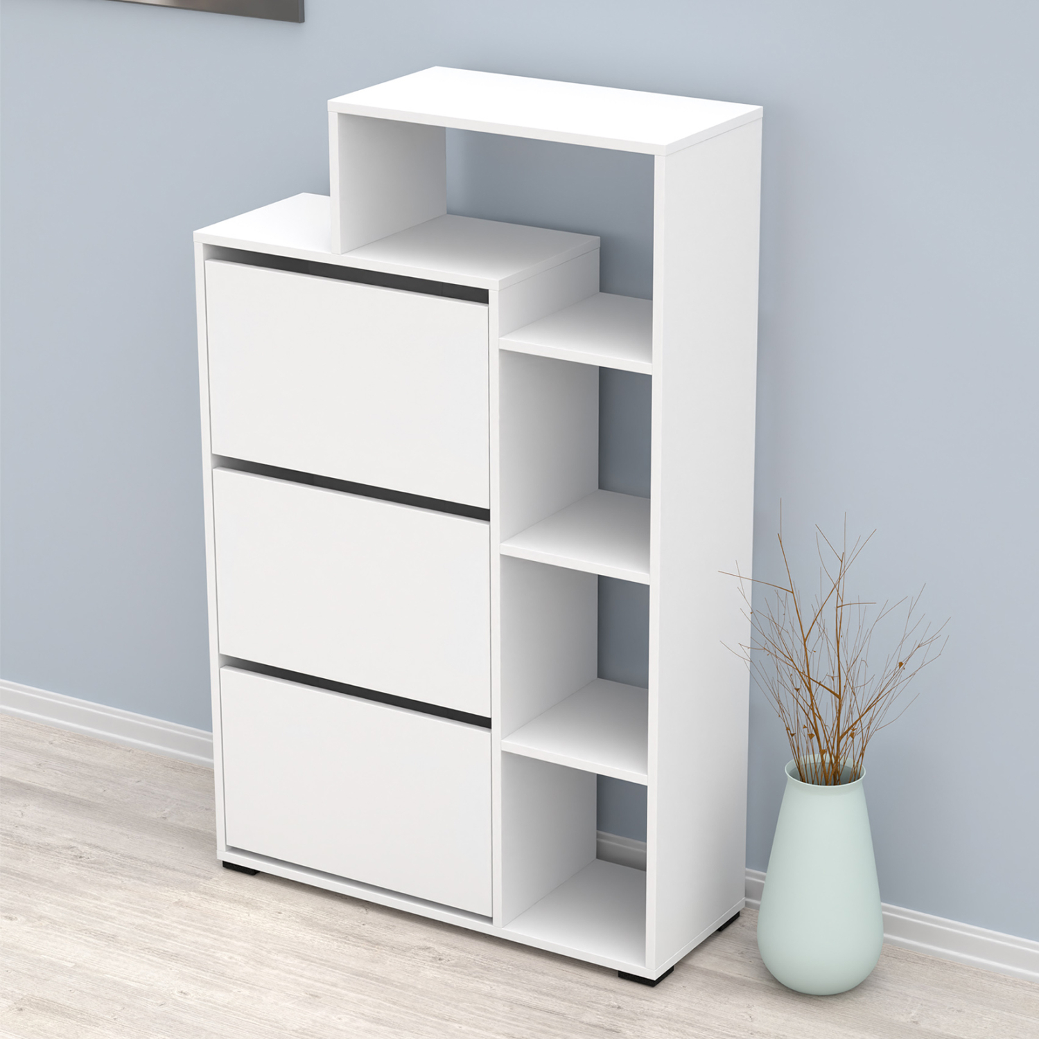 ΠΑΠΟΥΤΣΟΘΗΚΗ ROBBEN HM18189.01 ΜΕΛΑΜΙΝΗ ΣΕ ΛΕΥΚΟ 90x30x143Υεκ. 4