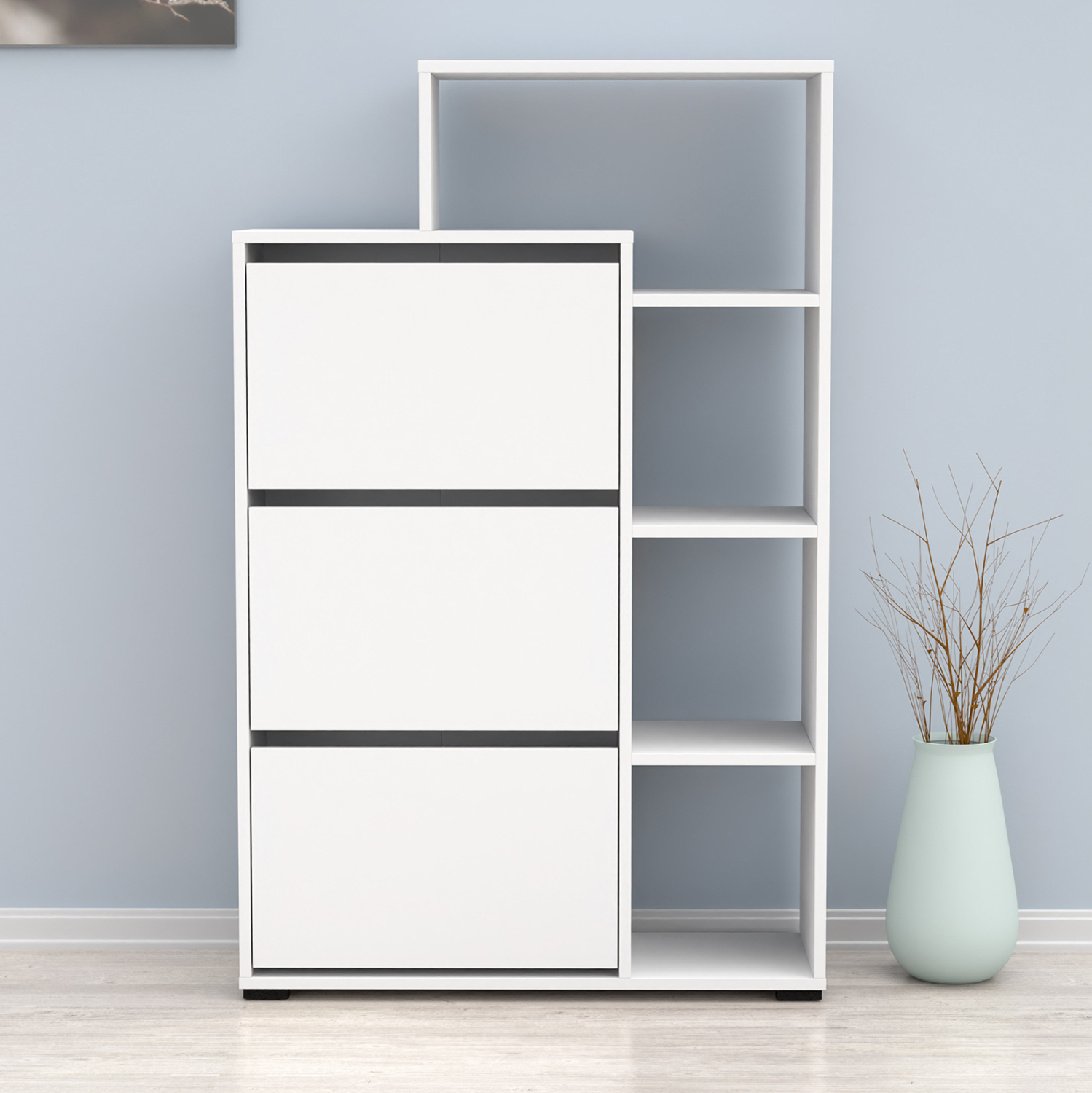 ΠΑΠΟΥΤΣΟΘΗΚΗ ROBBEN HM18189.01 ΜΕΛΑΜΙΝΗ ΣΕ ΛΕΥΚΟ 90x30x143Υεκ. 6