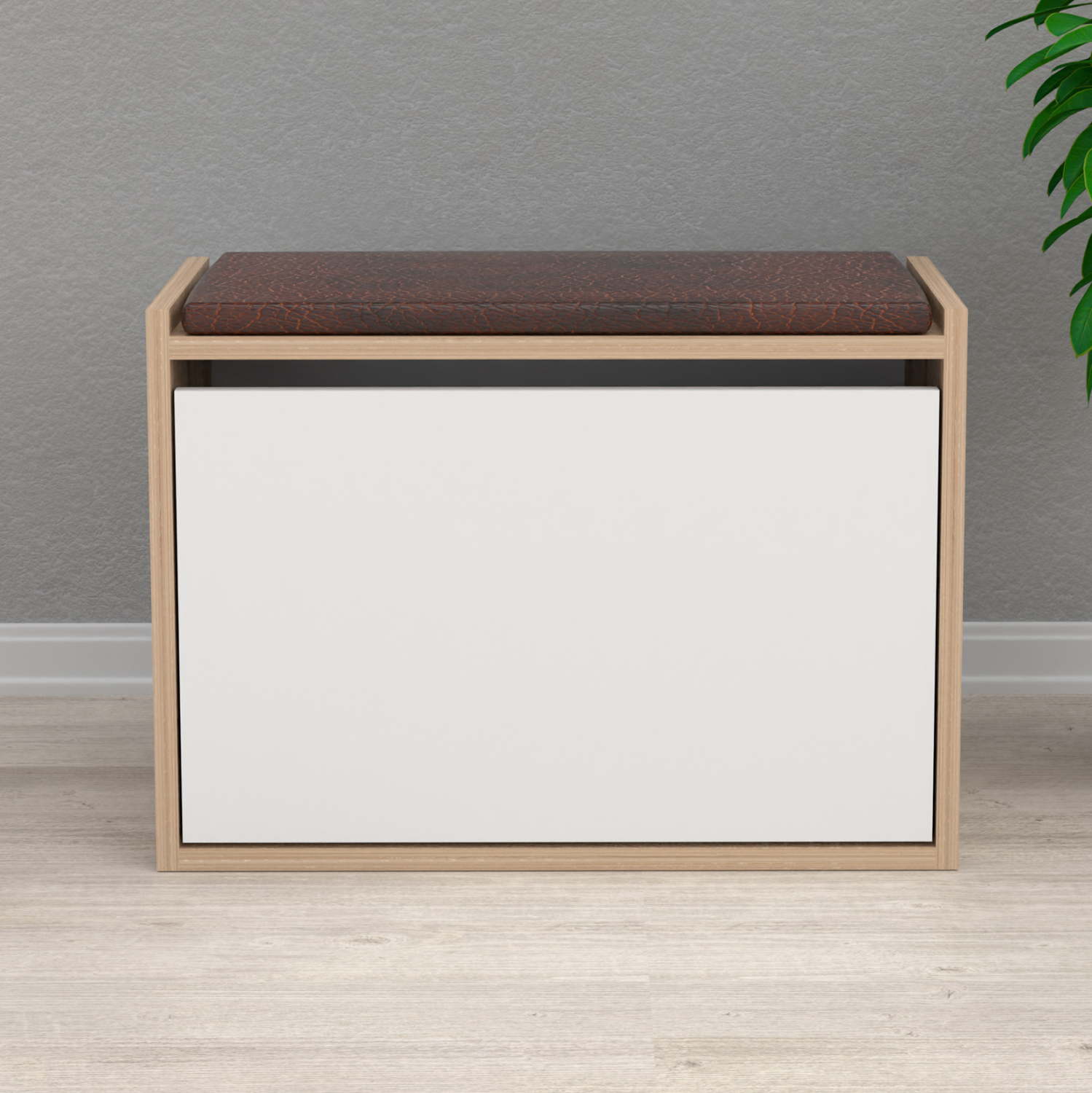 ΠΑΠΟΥΤΣΟΘΗΚΗ ΜΕ ΚΑΘΙΣΜΑ VIDAL HM18190.01 ΜΕΛΑΜΙΝΗ ΣΕ ΣΟΝΑΜΑ-ΛΕΥΚΟ 60x30x45Υεκ. 4