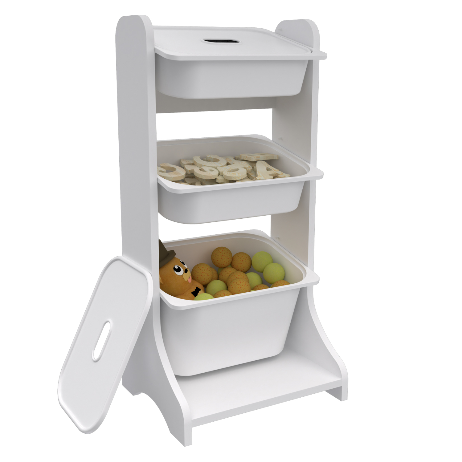 ΕΠΙΠΛΟ ΑΠΟΘΗΚΕΥΣΗΣ FRED HM18207.01 ΛΕΥΚΗ ΜΕΛΑΜΙΝΗ 44x35x90Υεκ. 3