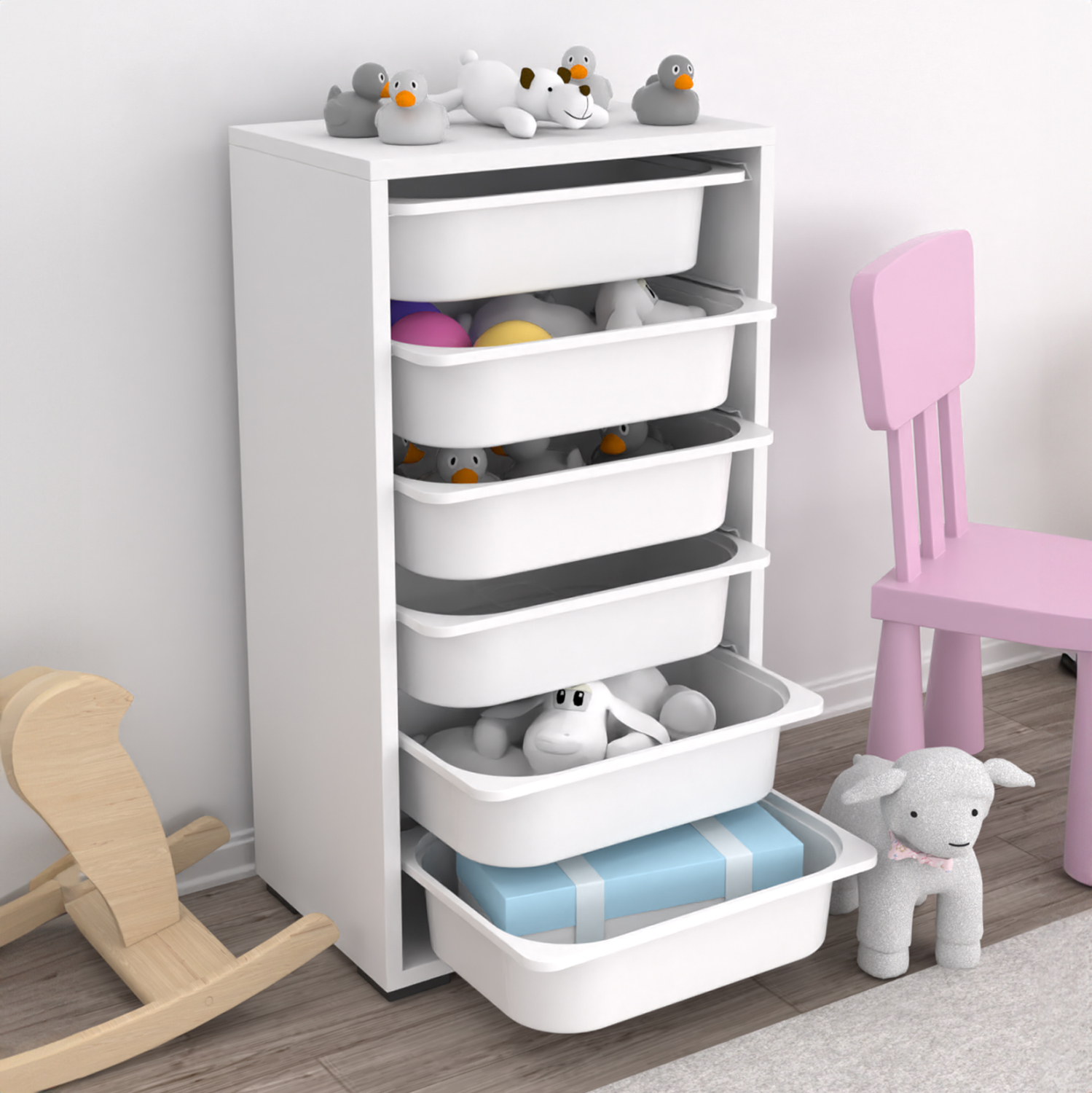 ΣΥΡΤΑΡΙΕΡΑ SANI HM18215.01 ΜΕΛΑΜΙΝΗ ΣΕ ΛΕΥΚΟ-6 ΛΕΥΚΑ ΣΥΡΤΑΡΙΑ P.E. 45,5x30x83Υεκ 4