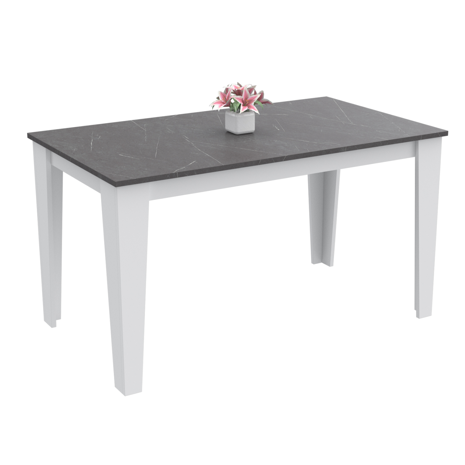 ΤΡΑΠΕΖΙ ΚΟΥΖΙΝΑΣ BORIS HM18220.02 ΜΕΛΑΜΙΝΗ ΣΕ ΜΑΥΡΟ-ΛΕΥΚΟ ΧΡΩΜΑ 130x75x75Υεκ 1