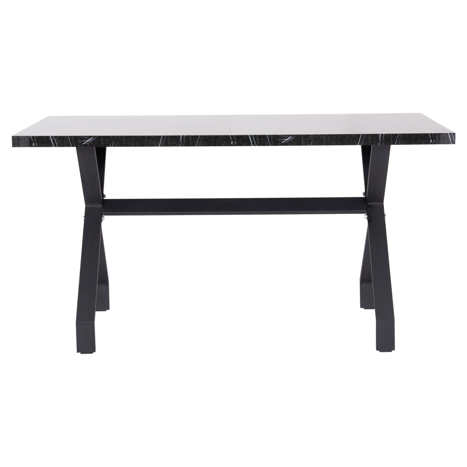 ΤΡΑΠΕΖΙ ΚΟΥΖΙΝΑΣ LANA HM18221.02 ΜΕΛΑΜΙΝΗ ΜΑΥΡΟ ΜΑΡΜΑΡΟ-ΜΑΥΡΑ ΜΕΤΑΛ.ΠΟΔΙΑ 140x70x72.5Υεκ 3