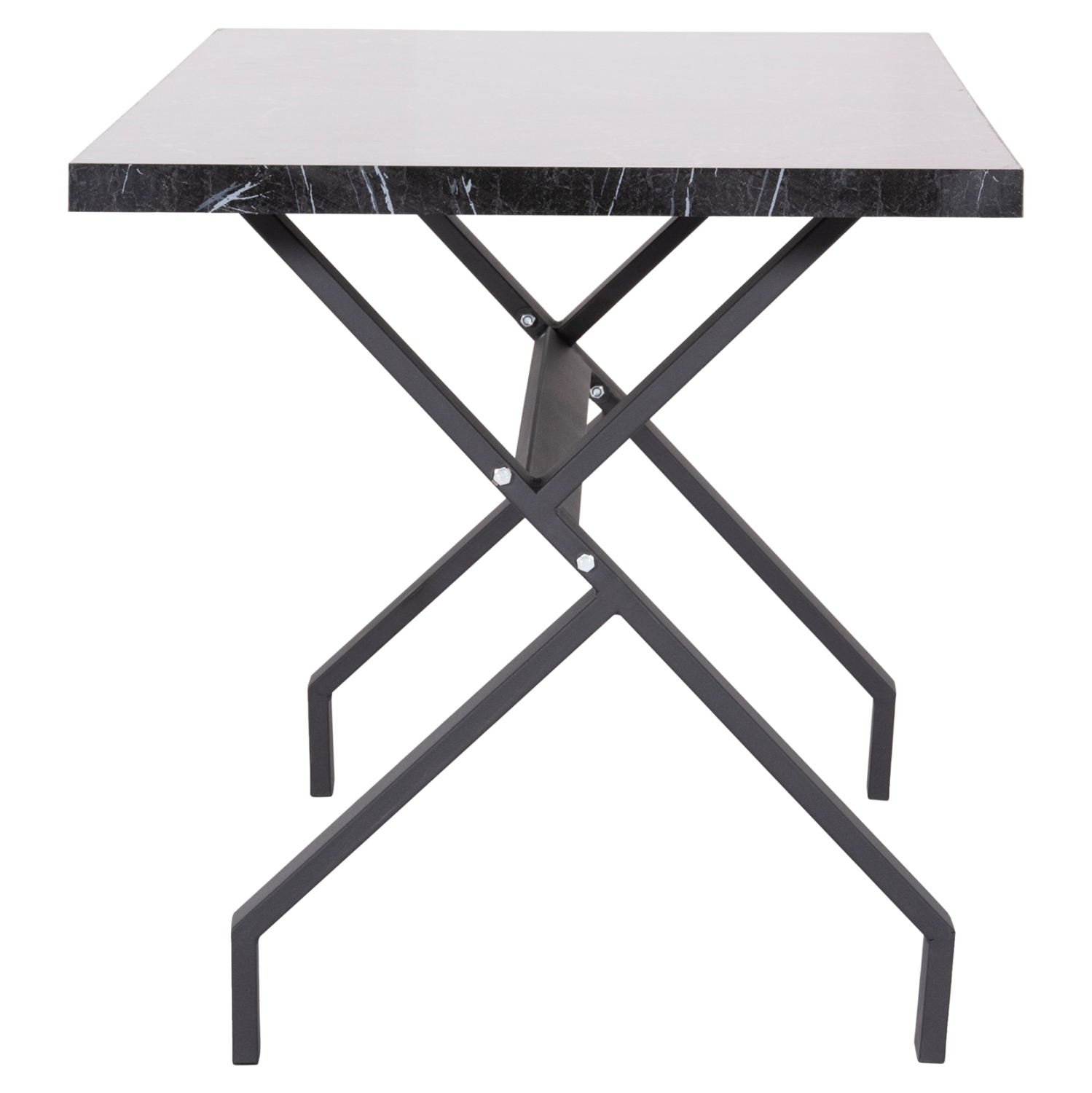 ΤΡΑΠΕΖΙ ΚΟΥΖΙΝΑΣ LANA HM18221.02 ΜΕΛΑΜΙΝΗ ΜΑΥΡΟ ΜΑΡΜΑΡΟ-ΜΑΥΡΑ ΜΕΤΑΛ.ΠΟΔΙΑ 140x70x72.5Υεκ 4