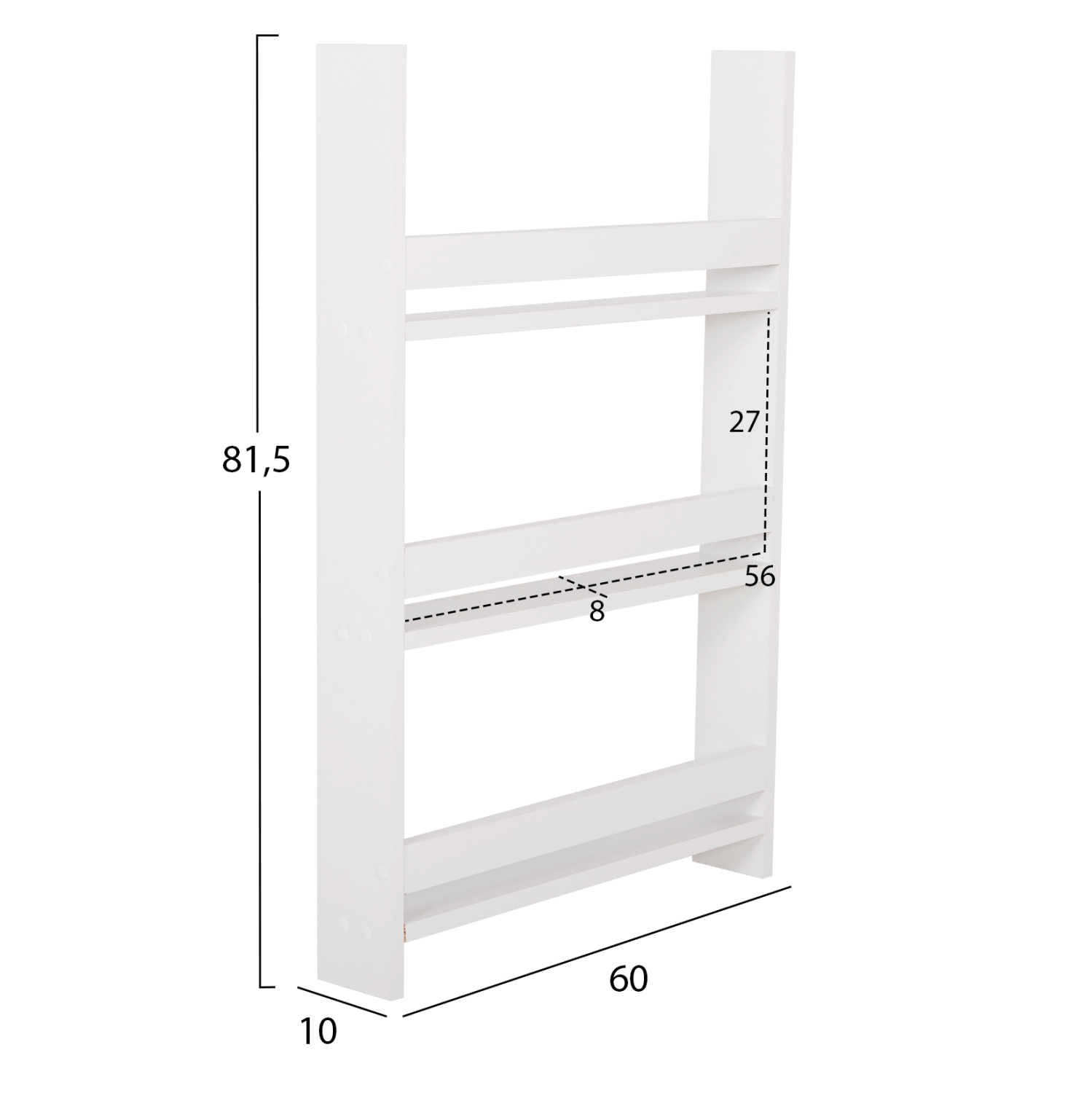 ΡΑΦΙΕΡΑ ΤΟΙΧΟΥ SANI HM18223.01 ΜΕΛΑΜΙΝΗ ΣΕ ΛΕΥΚΟ 60x10x90Υεκ. (3 ΡΑΦΙΑ) 2