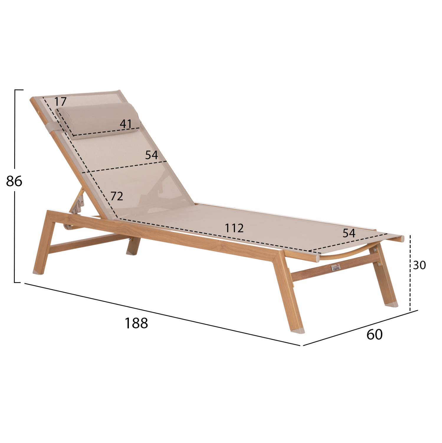 ΞΑΠΛΩΣΤΡΑ ΑΛΟΥΜΙΝΙΟΥ ΜΕ ΜΑΞΙΛΑΡΙ RABIA HM5982.05 HEAT TRANSFER &amp; ΜΠΕΖ 188x60x30Υ 2