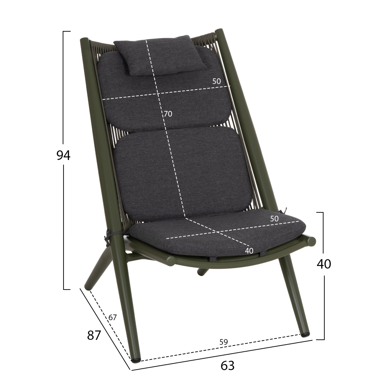 ΠΟΛΥΘΡΟΝΑ RELAX REMUS HM6642.07 ΑΛΟΥΜΙΝΙΟ &amp; ΣΧΟΙΝΙ OLEFIN ΣΕ OLIVE GREEN 63x87x94Υεκ 2