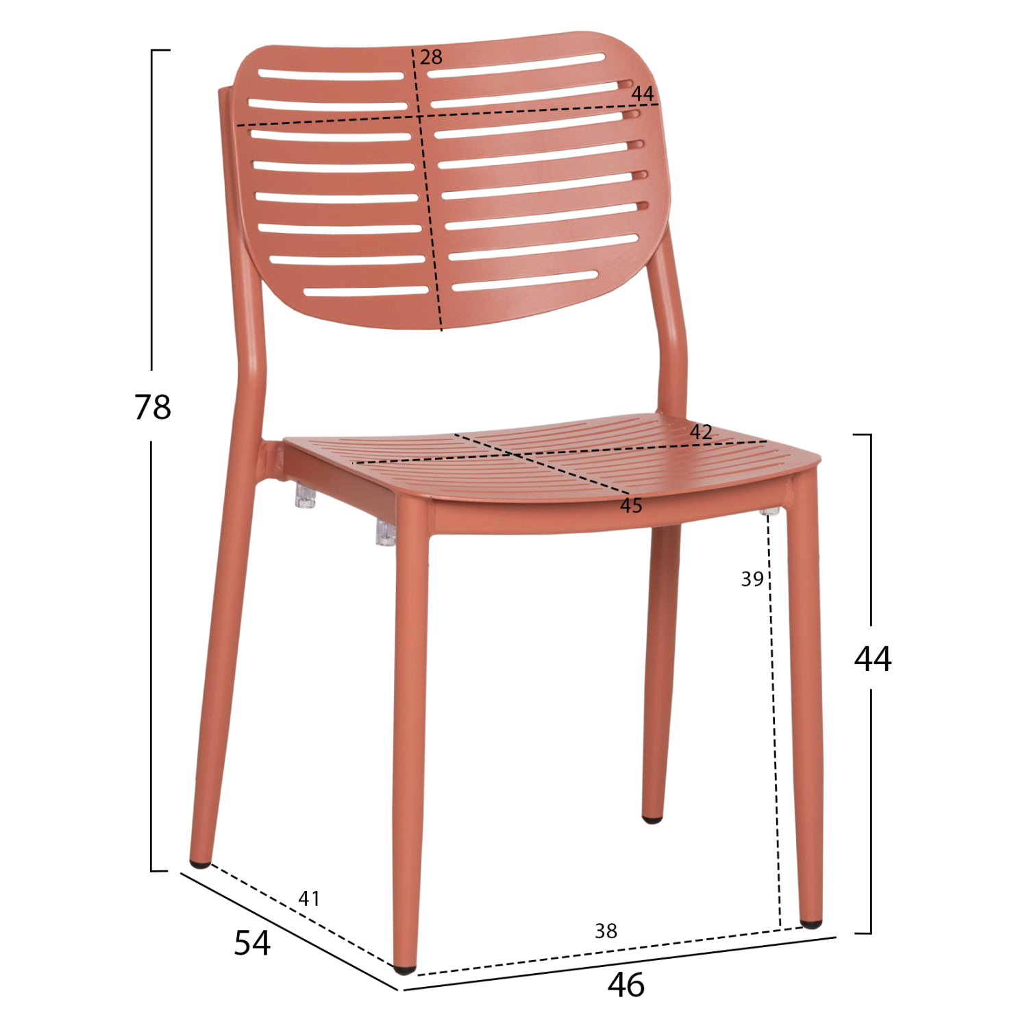 ΚΑΡΕΚΛΑ ΤΡΑΠΕΖΑΡΙΑΣ HILLIARD HM6645.08 ΑΛΟΥΜΙΝΙΟ ΣΕ TERRACOTTA 46x54x78Υεκ 2