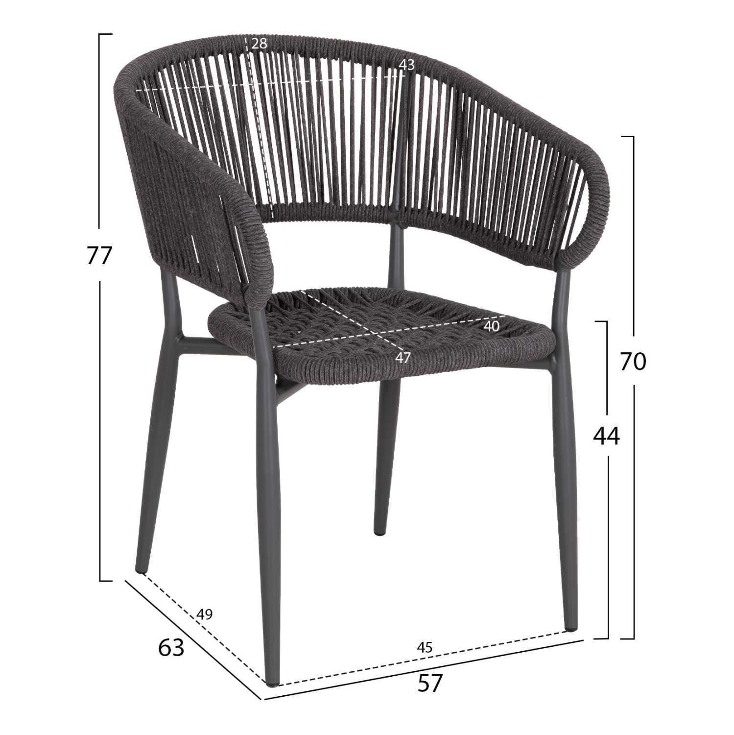 ΠΟΛΥΘΡΟΝΑ ΑΛΟΥΜΙΝΙΟΥ EULO HM5783.21 ΓΚΡΙ-TWISTED RATTAN ΓΚΡΙ 57x63x77Υεκ. 2