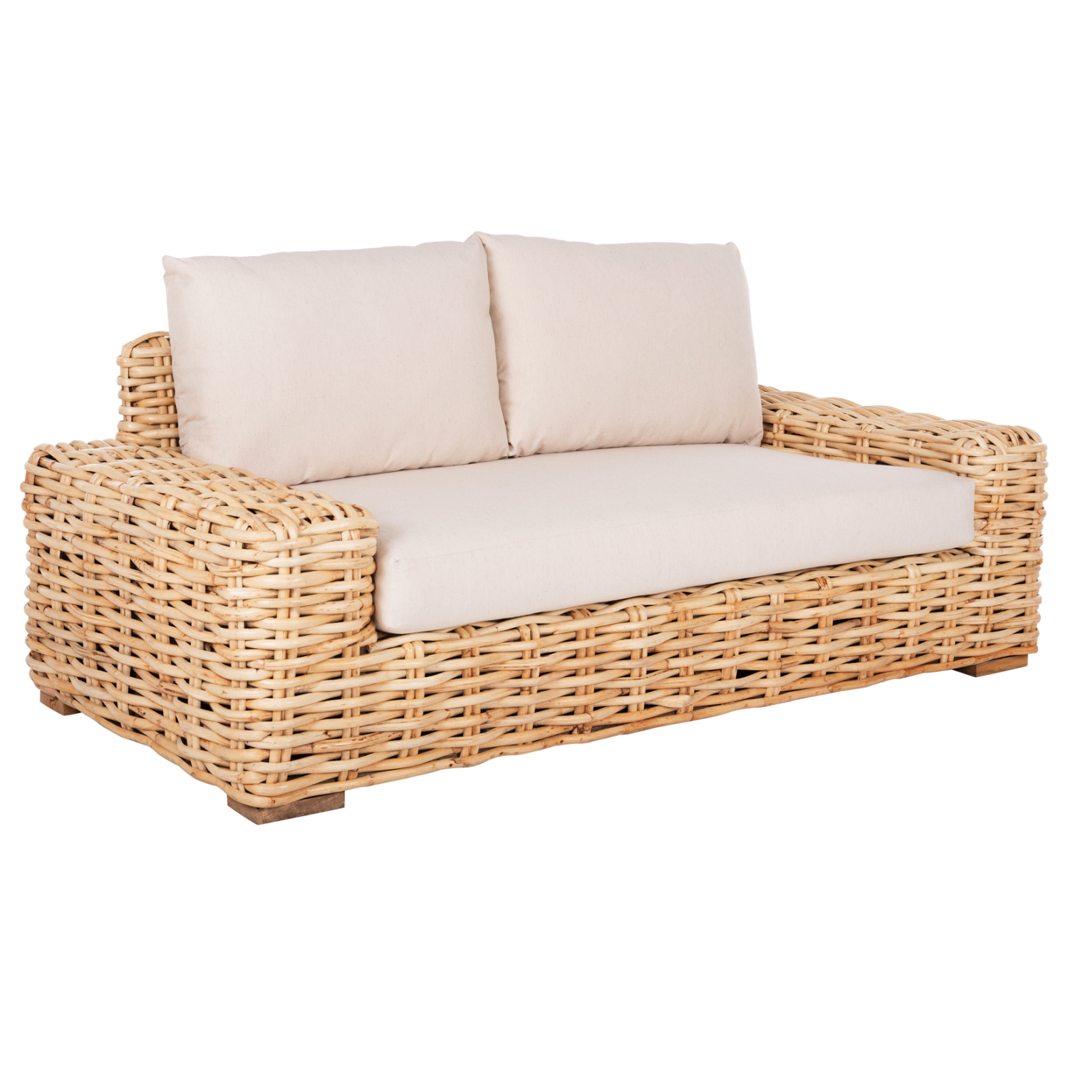 ΚΑΝΑΠΕΣ 2-ΘΕΣΙΟΣ TROPEL HM9809 ΞΥΛΟ MANGO-RATTAN ΦΥΣΙΚΟ-ΛΕΥΚΑ ΜΑΞΙΛΑΡΙΑ 192x88x70-85Υεκ. 1