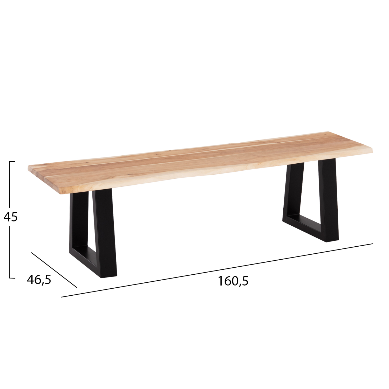 ΠΑΓΚΑΚΙ MONTANA SLIM HM8168.21 ΑΠΟ ΜΑΣΙΦ ΞΥΛΟ ΑΚΑΚΙΑΣ 160,5Χ46,5Χ45Υεκ. 2