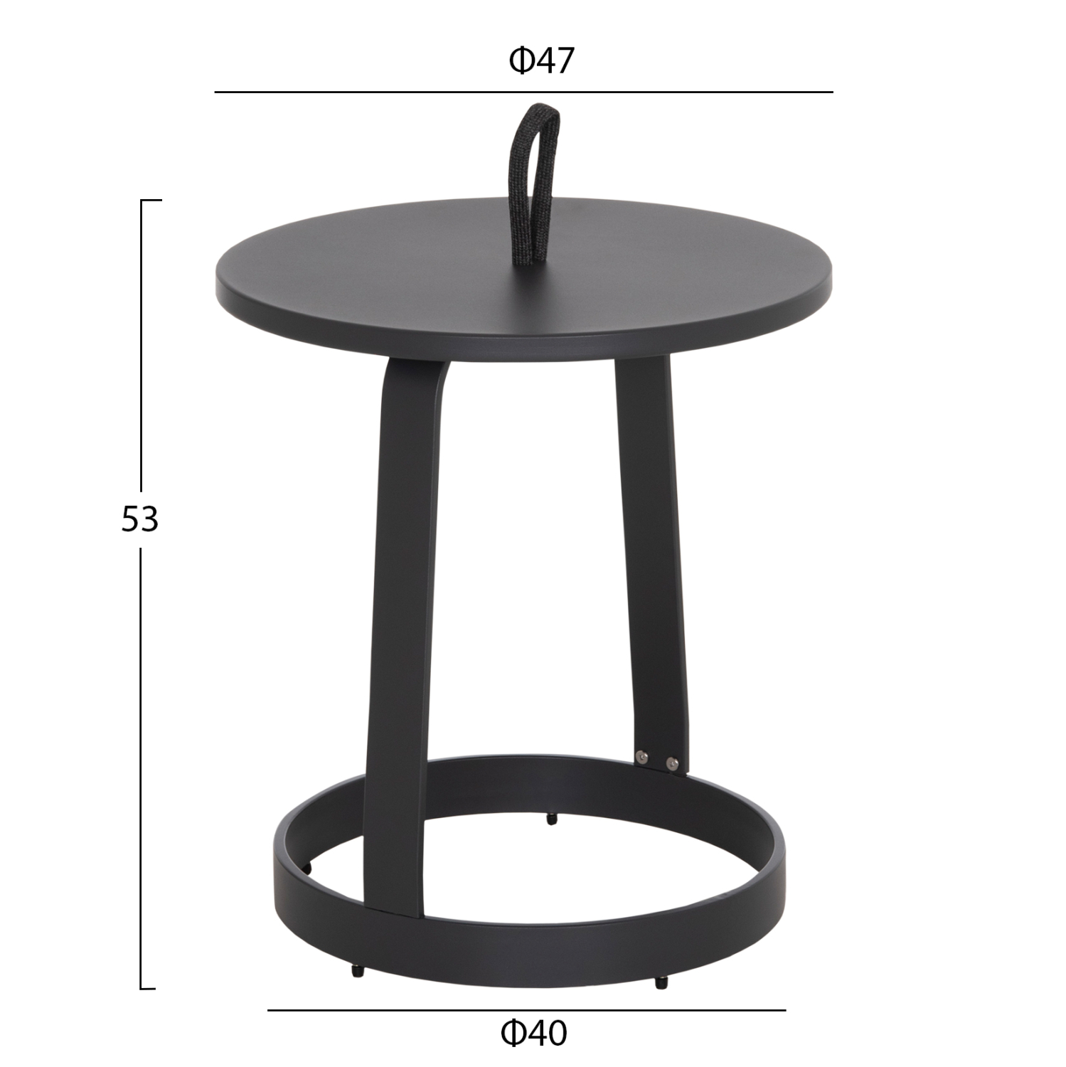 ΤΡΑΠΕΖΙ ΒΟΗΘΗΤΙΚΟ ΕΞ.ΧΩΡΟΥ MINO HM6432.01 ΑΛΟΥΜΙΝΙΟ &amp; ΣΧΟΙΝΙ ΓΚΡΙ Φ47x53Υεκ 2