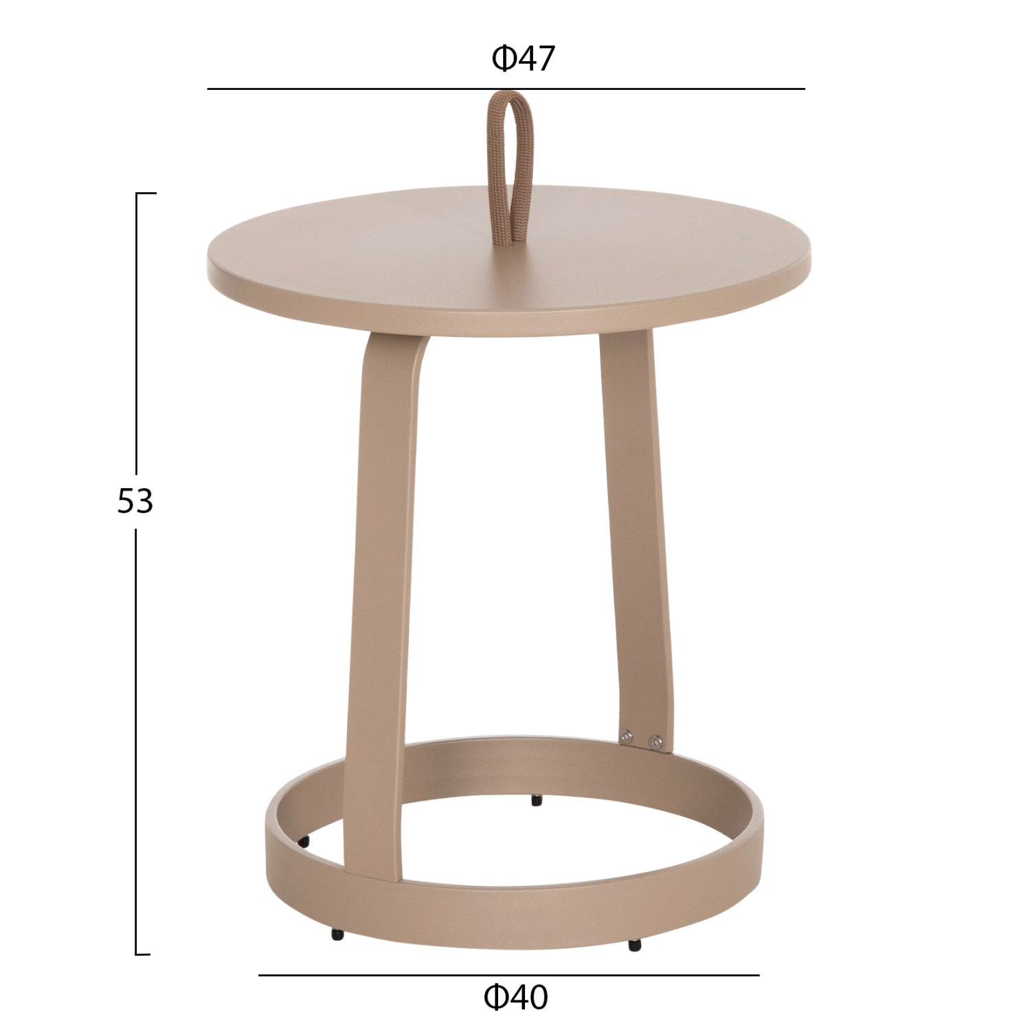 ΤΡΑΠΕΖΙ ΒΟΗΘΗΤΙΚΟ ΕΞ.ΧΩΡΟΥ MINO HM6432.03 ΑΛΟΥΜΙΝΙΟ &amp; ΣΧΟΙΝΙ ΚΑΠΟΥΤΣΙΝΟ Φ47x53Υεκ 2