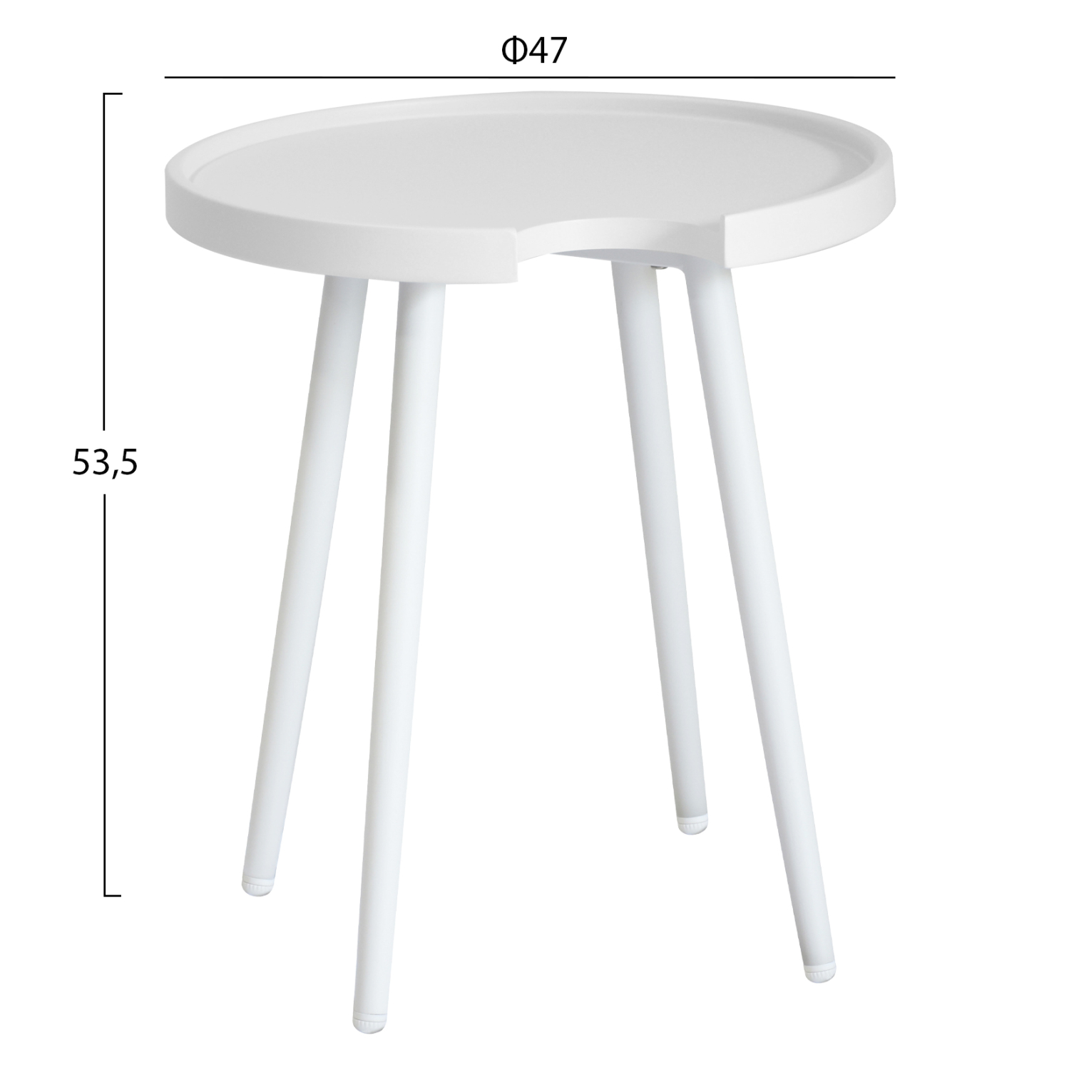 ΤΡΑΠΕΖΙ ΒΟΗΘΗΤΙΚΟ ΣΤΡΟΓΓΥΛΟ ΕΞ.ΧΩΡΟΥ TEROC HM6433.02 ΑΛΟΥΜΙΝΙΟ ΛΕΥΚΟ Φ47x53Υεκ 2