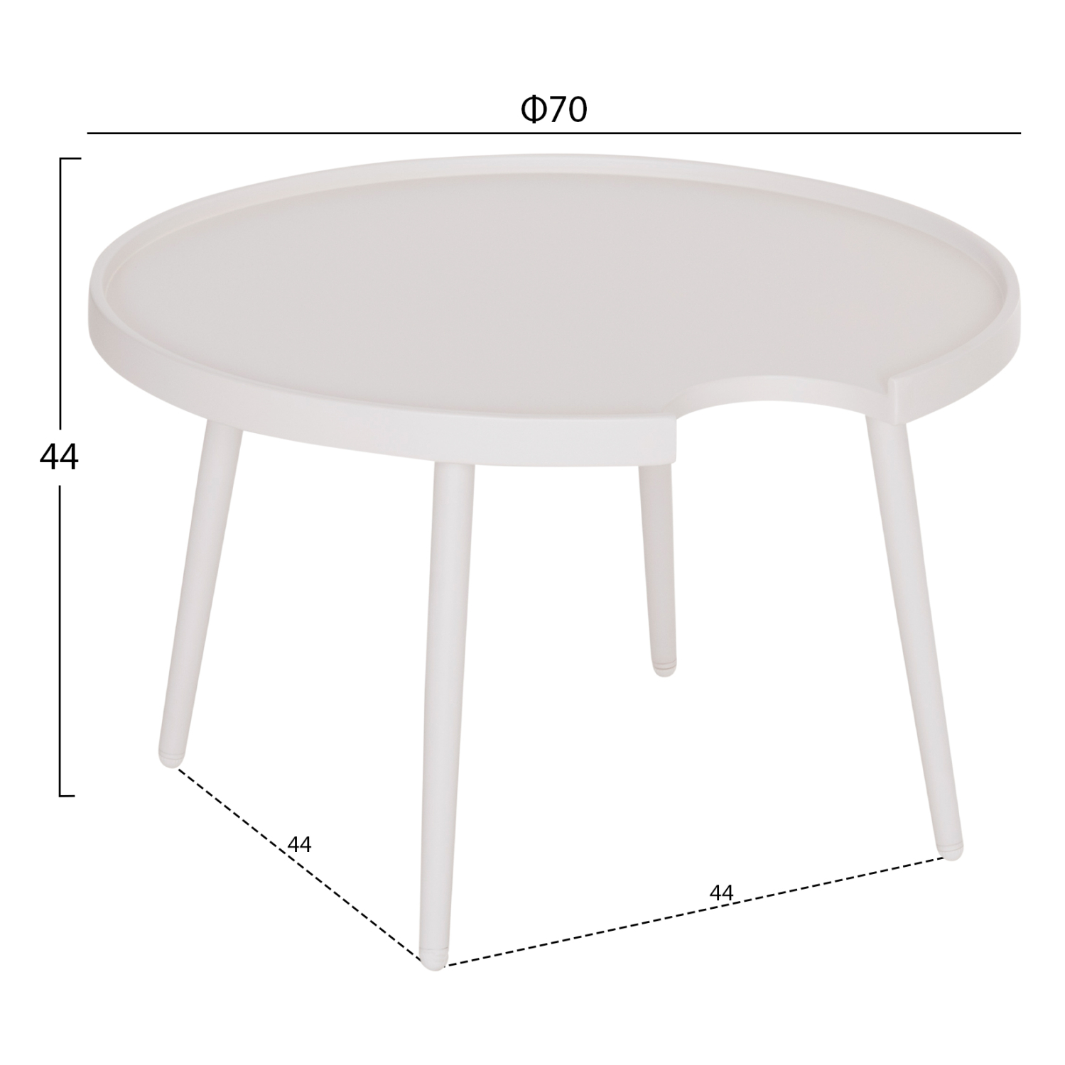 ΤΡΑΠΕΖΙ ΜΕΣΗΣ ΣΤΡΟΓΓΥΛΟ ΕΞ.ΧΩΡΟΥ TEROC HM6434.02 ΑΛΟΥΜΙΝΙΟ ΛΕΥΚΟ Φ70x44Υεκ 2
