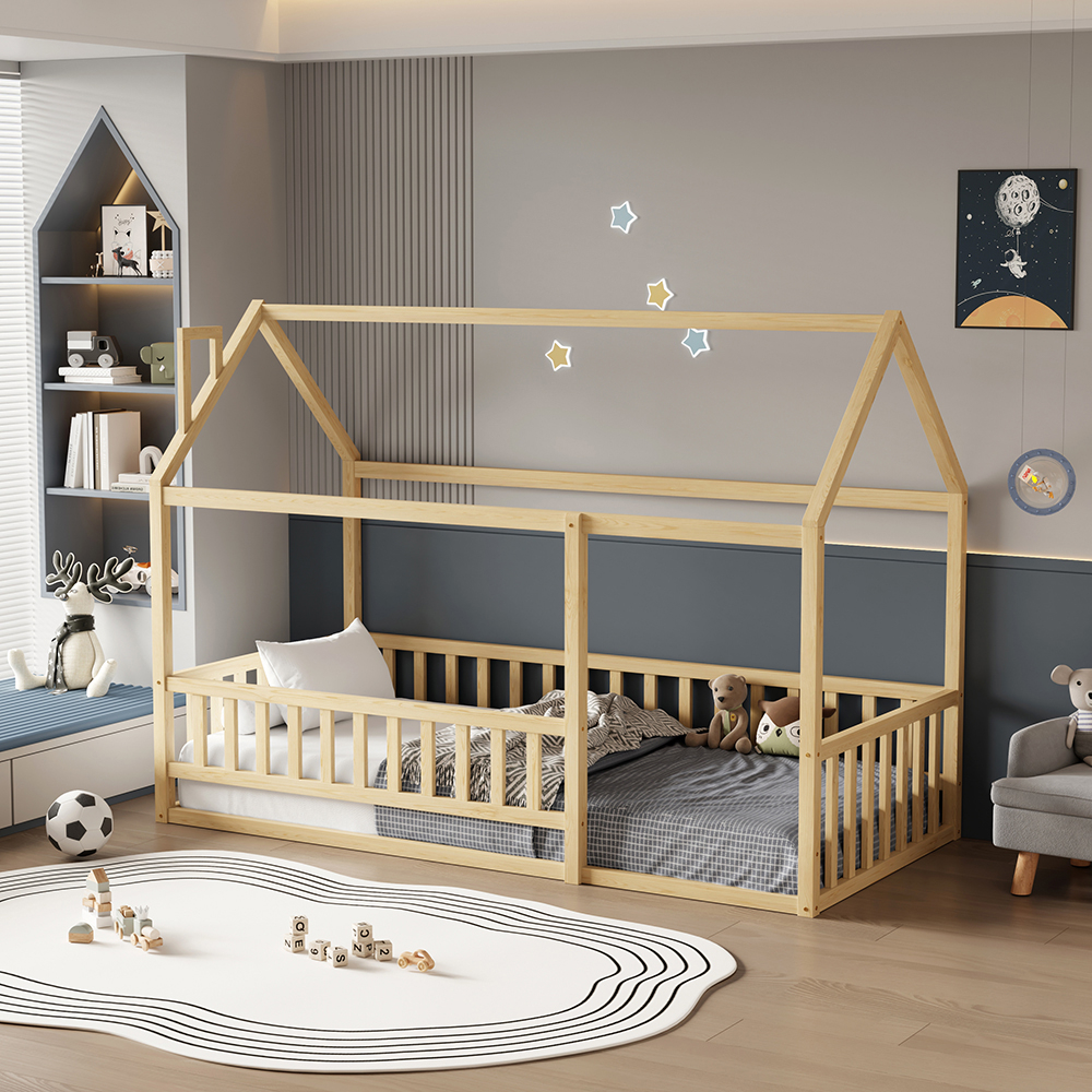 ΚΡΕΒΑΤΙ ΠΑΙΔΙΚΟ ΜΕ ΚΑΓΚΕΛΟ HOUSER HM706.01 τ.MONTESSORI ΞΥΛΟ ΠΕΥΚΟ ΦΥΣΙΚΟ-190x90εκ 2