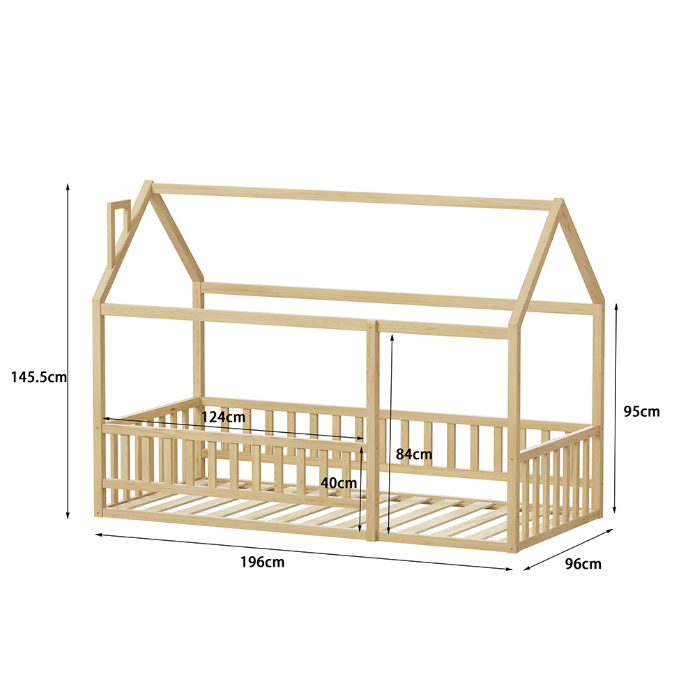 ΚΡΕΒΑΤΙ ΠΑΙΔΙΚΟ ΜΕ ΚΑΓΚΕΛΟ HOUSER HM706.01 τ.MONTESSORI ΞΥΛΟ ΠΕΥΚΟ ΦΥΣΙΚΟ-190x90εκ 3
