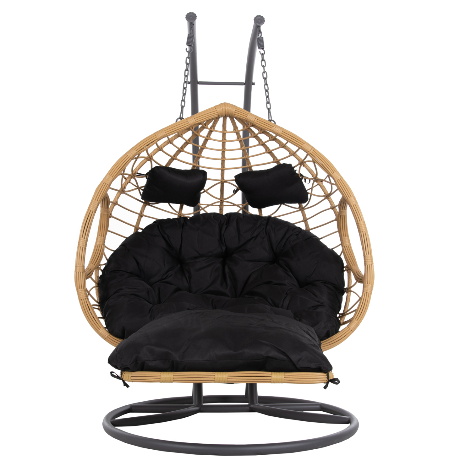 ΔΙΠΛΗ ΚΡΕΜΑΣΤΗ ΦΩΛΙΑ ME ΥΠΟΠΟΔΙΟ GRACIE HM5754.02 ΜΠΕΖ ΣΥΝΘ.RATTAN-ΓΚΡΙ ΜΕΤΑΛ.ΣΚΕΛΕΤΟΣ Φ120x200Υεκ 3