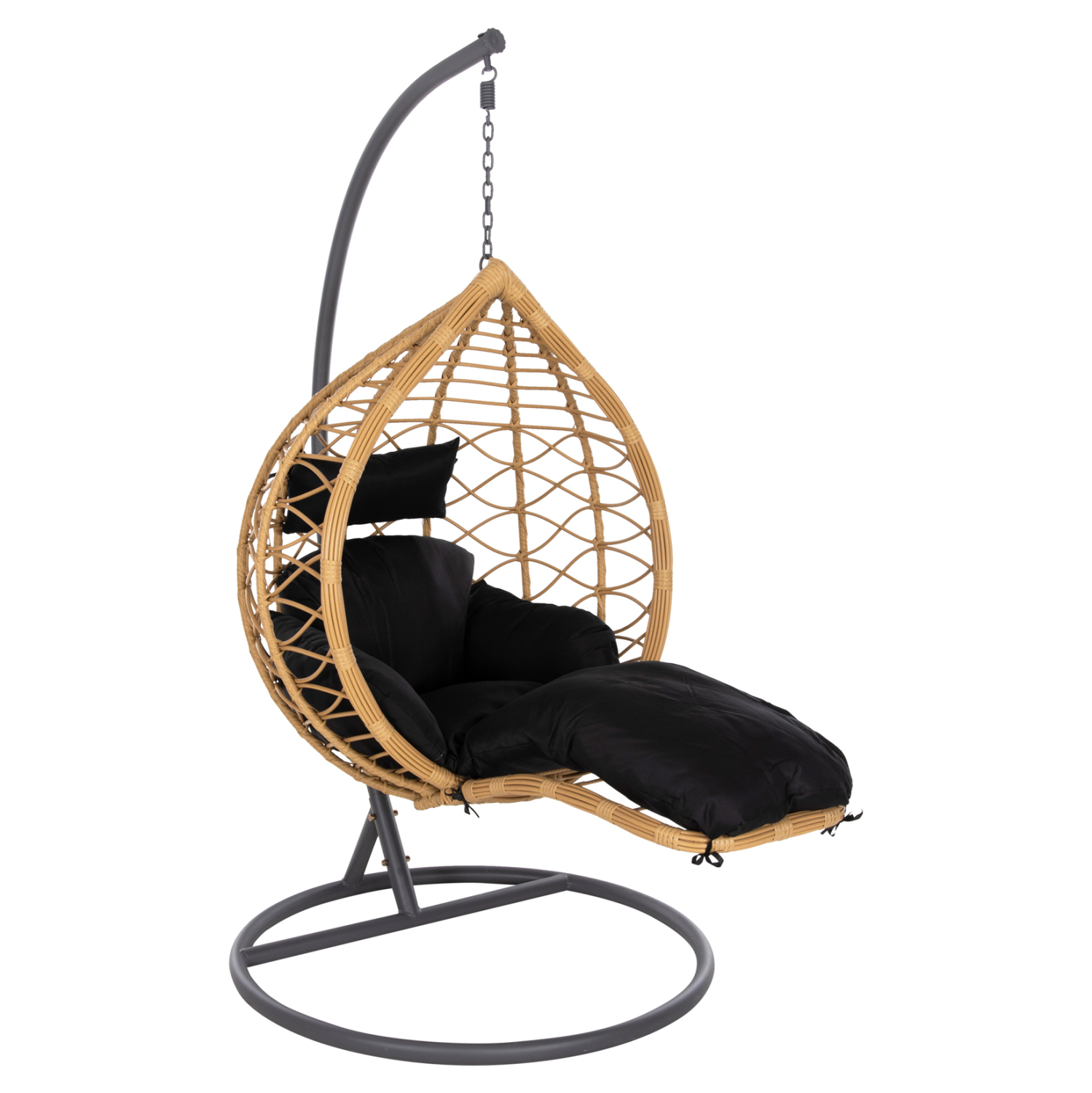 ΜΟΝΗ ΚΡΕΜΑΣΤΗ ΦΩΛΙΑ ME ΥΠΟΠΟΔΙΟ GRACIE HM5755.02 ΜΠΕΖ ΣΥΝΘ.RATTAN-ΓΚΡΙ ΜΕΤΑΛ.ΣΚΕΛΕΤΟΣ Φ104x200Υεκ 1