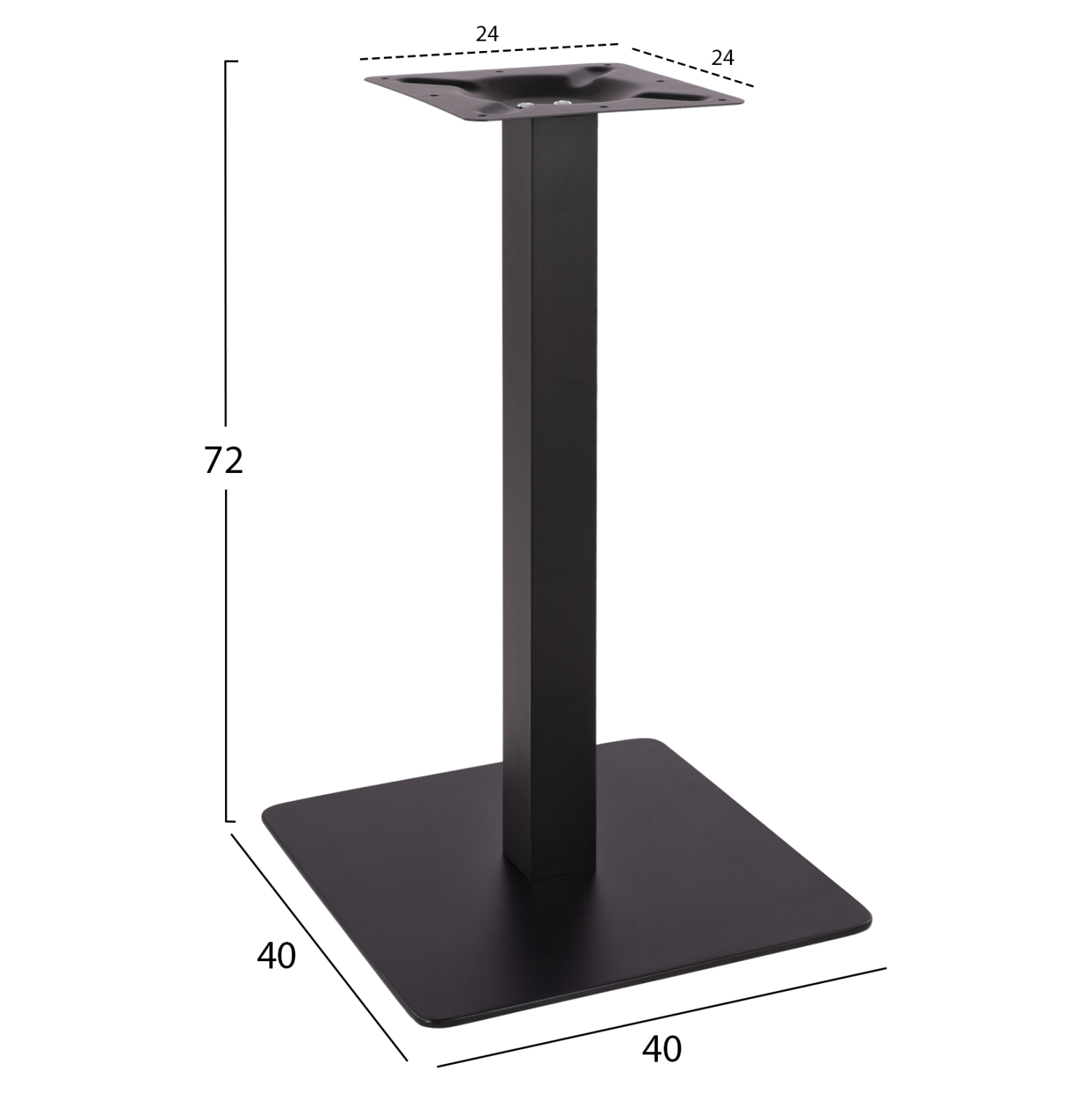ΒΑΣΗ ΜΕΤΑΛΛΙΚΗ ΜΑΥΡΗ ΜΑΤ 40X40X72Υεκ. HM414.11 2