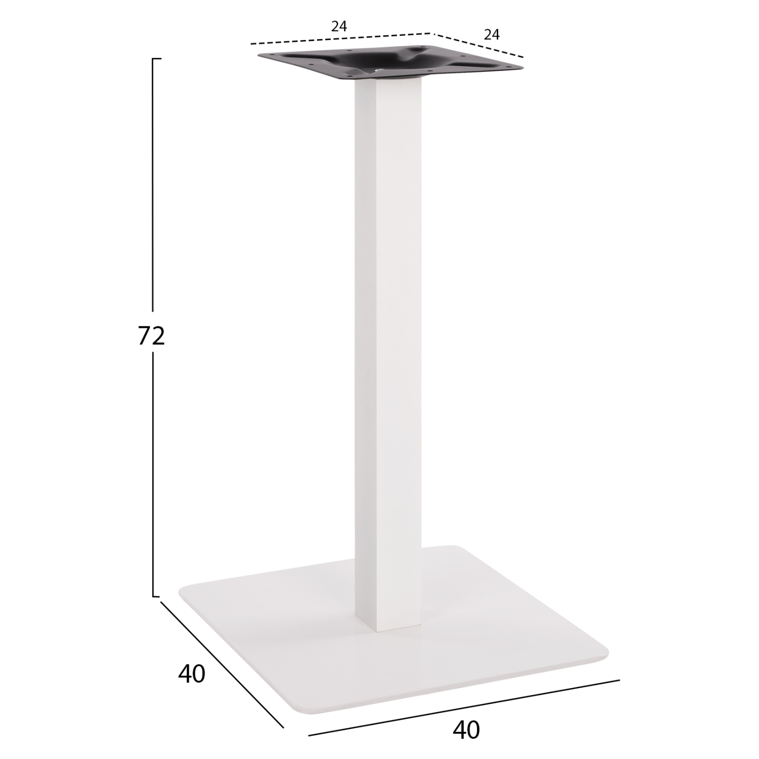 ΒΑΣΗ ΜΕΤΑΛΛΙΚΗ ΛΕΥΚΗ ΜΑΤ 40X40X72Υεκ. HM414.12 2
