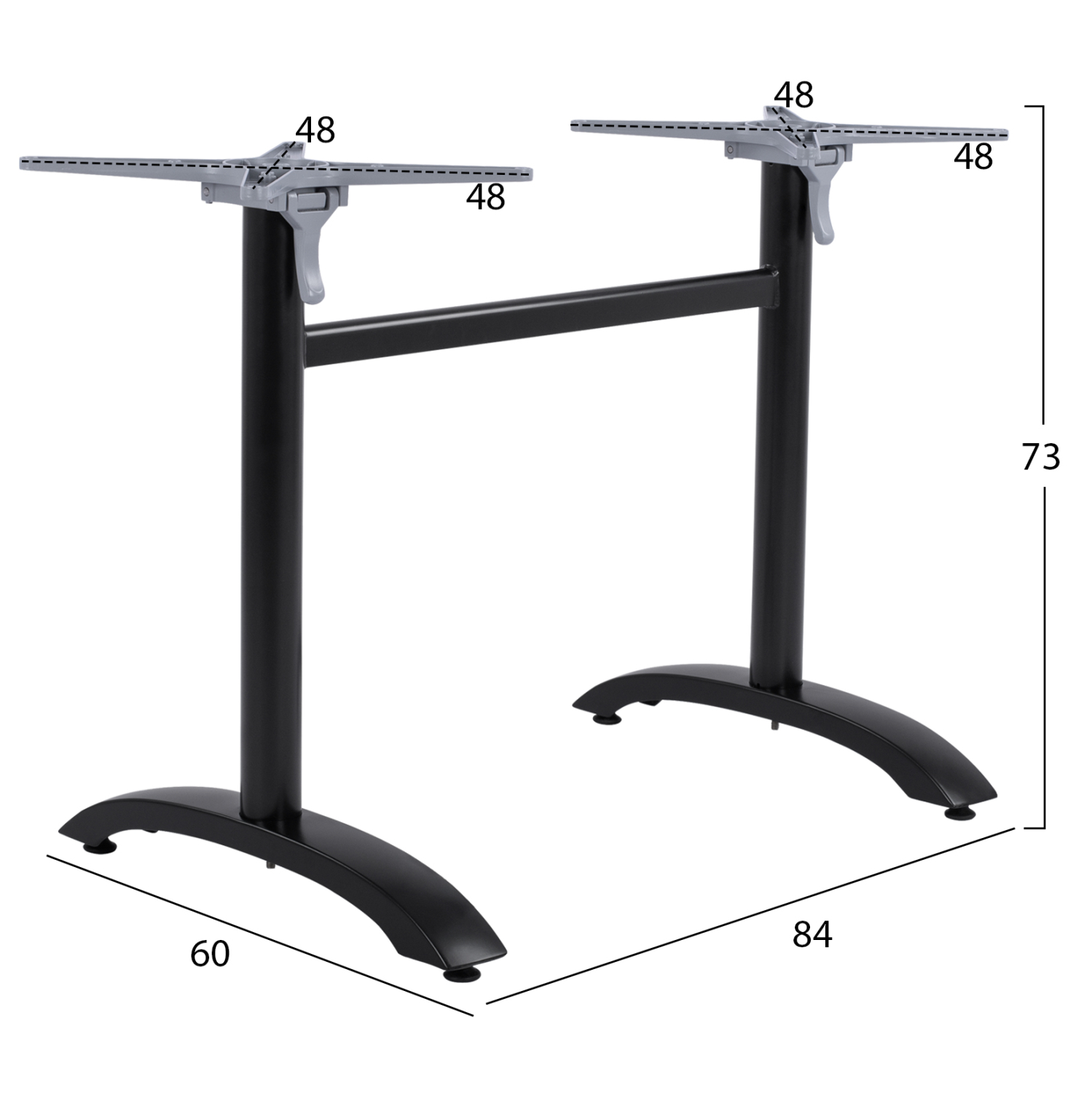 ΒΑΣΗ ΑΛΟΥΜΙΝΙΟΥ ΔΙΣΤΗΛΗ ΜΕ ΑΝΑΔΙΠΛΟΥΜΕΝΟΥΣ ΣΤΑΥΡΟΥΣ HM468.01 ΜΑΥΡΟ ΜΑΤ 78X59,5X73Υ εκ. 3