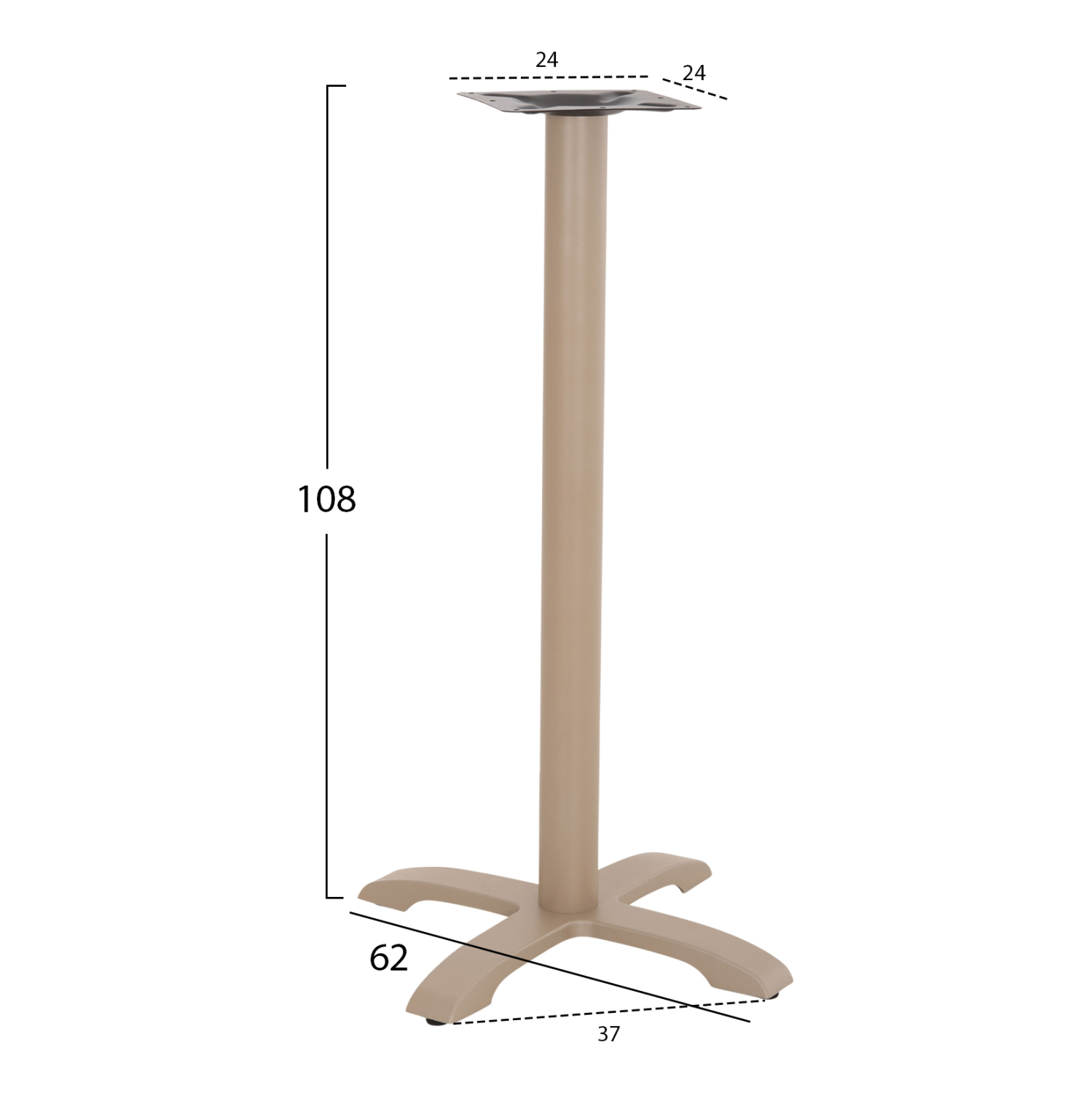 ΒΑΣΗ ΤΡΑΠΕΖΙΟΥ ΜΠΑΡ ΑΠΟ ΜΕΤΑΛΛΟ/ΜΑΝΤΕΜΙ HM417.25 ΚΑΠΟΥΤΣΙΝΟ 62x62x108Υεκ. 2