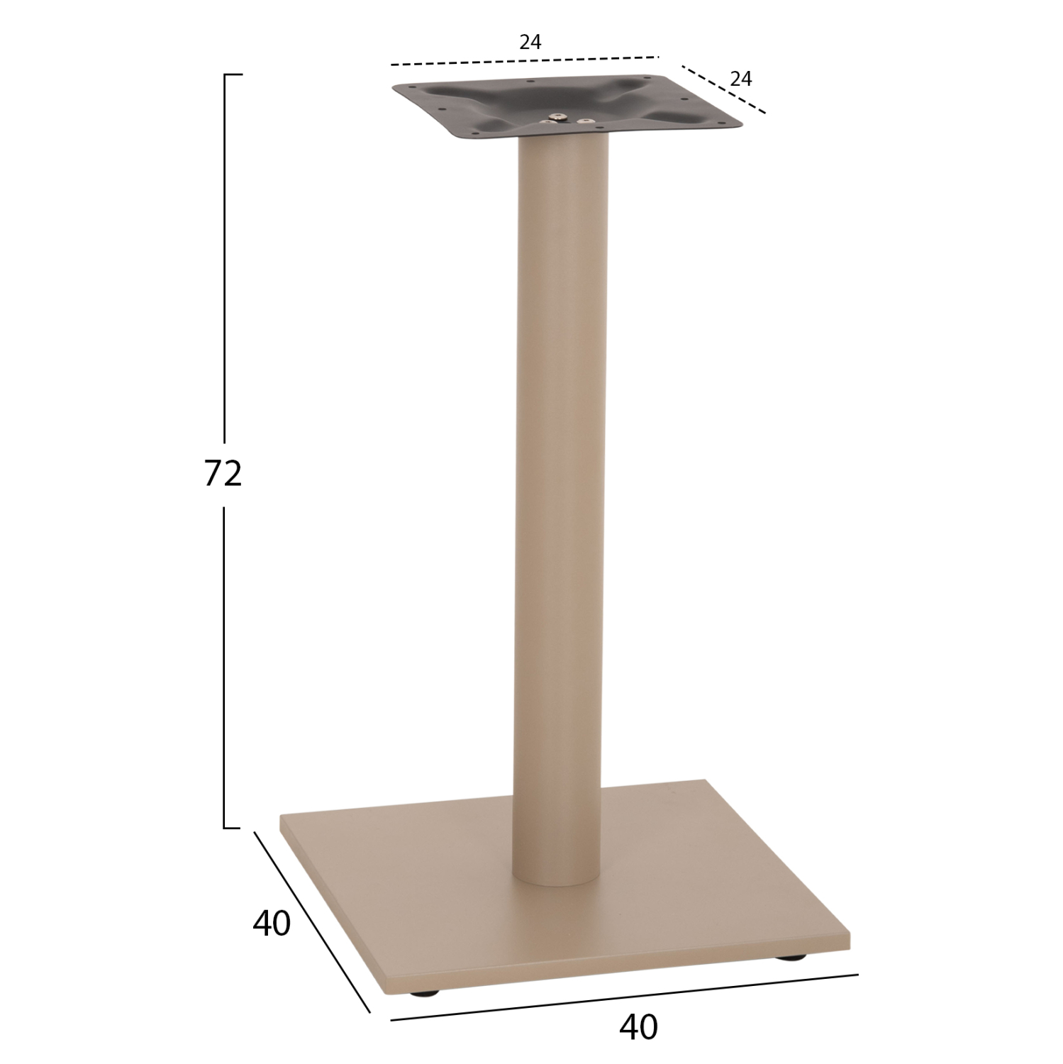 ΒΑΣΗ ΤΡΑΠΕΖΙΟΥ ΑΠΟ ΜΕΤΑΛΛΟ HM421.25 ΚΑΠΟΥΤΣΙΝΟ 40x40x72Υεκ. 2