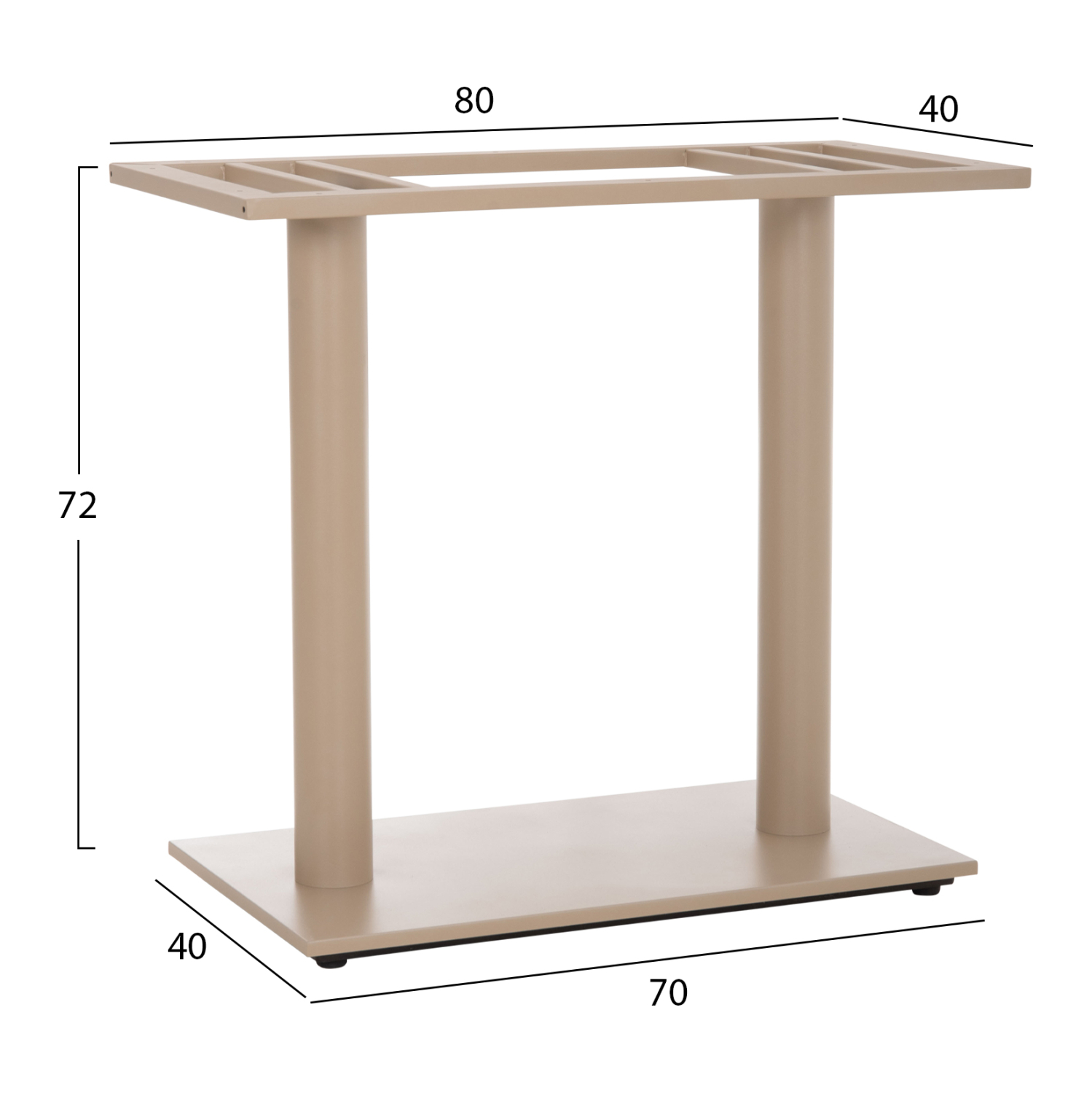 ΒΑΣΗ ΤΡΑΠΕΖΙΟΥ ΜΕΤΑΛΛΙΚΗ ΔΙΠΛΗ HM435.25 ΚΑΠΟΥΤΣΙΝΟ ΜΑΤ ΜΕ ΡΕΓΟΥΛΑΤΟΡΟΥΣ 80Χ40Χ72Υεκ. 2