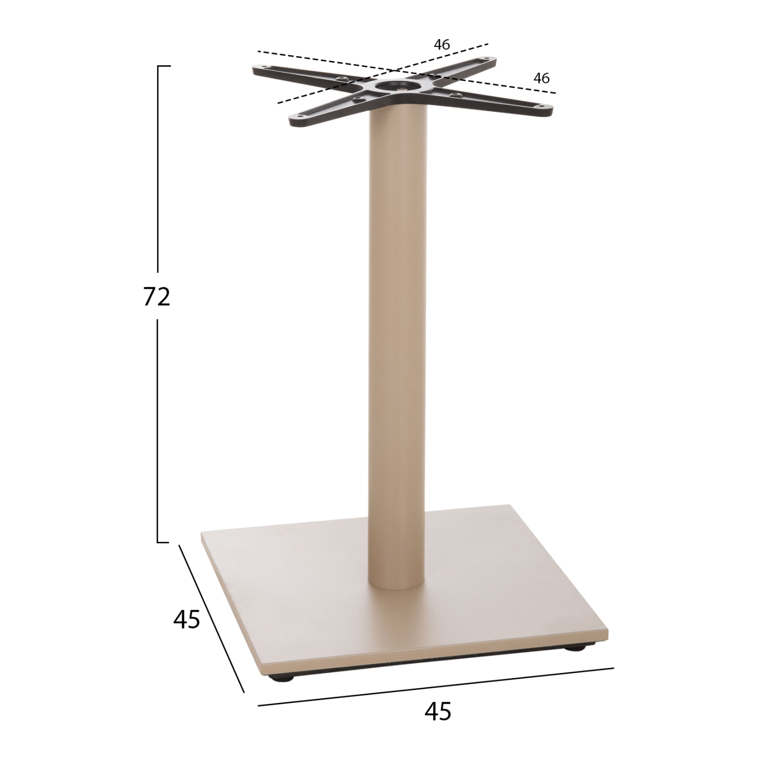ΒΑΣΗ ΤΡΑΠΕΖΙΟΥ HM438.25 ΜΕΤΑΛΛΟ ΚΑΠΟΥΤΣΙΝΟ ΜΑΤ-ΡΕΓΟΥΛΑΤΟΡΟΙ 46x46x72Yεκ. 2