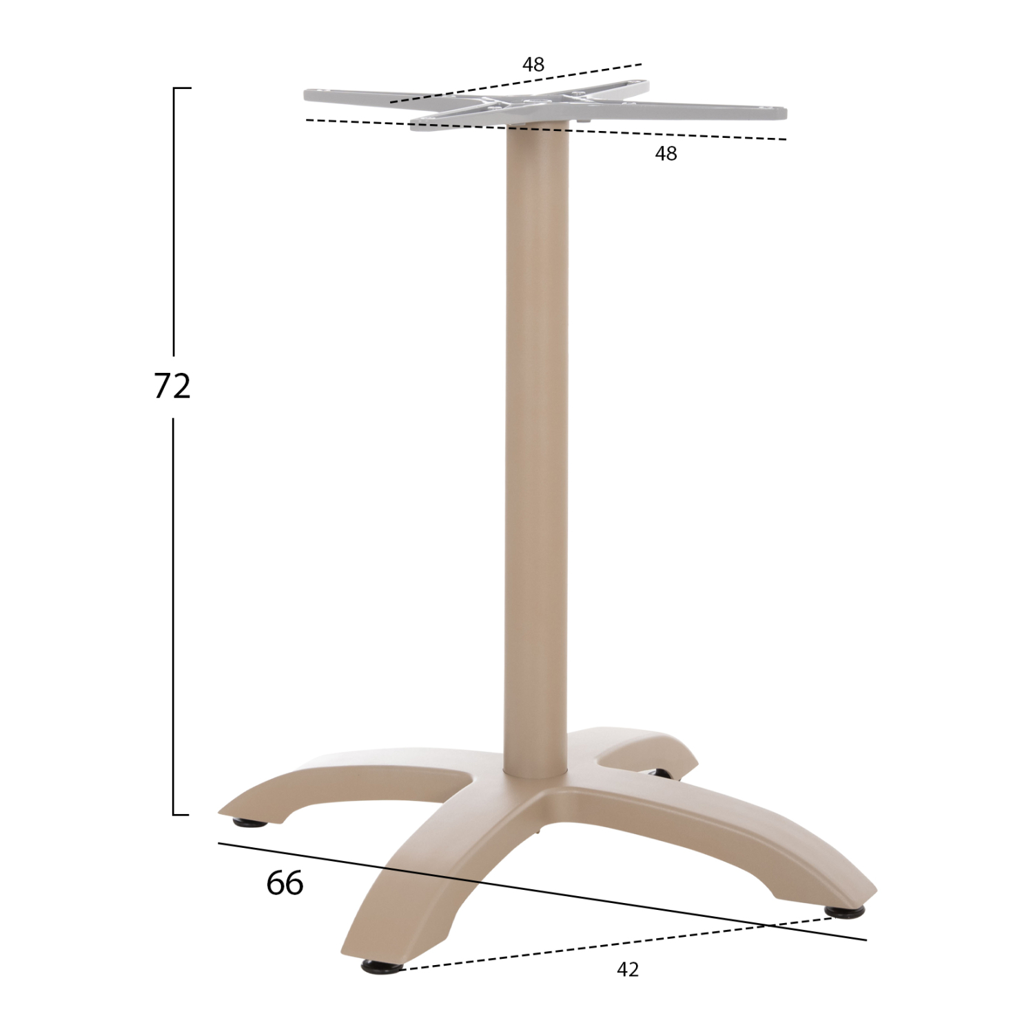 ΒΑΣΗ ΑΛΟΥΜΙΝΙΟΥ HM460.25 ΚΑΠΟΥΤΣΙΝΟ ΜΑΤ 66x66x72Υεκ. ΜΕ ΣΤΑΥΡΟ 48Χ48εκ. 2