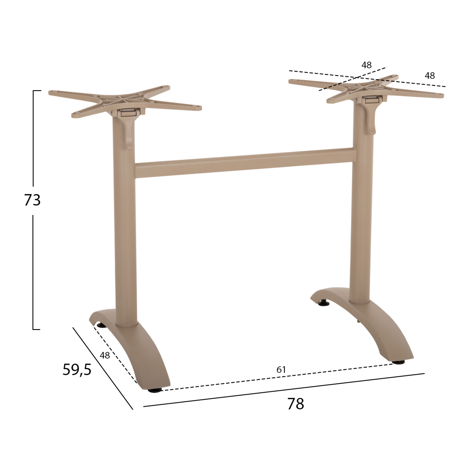 ΒΑΣΗ ΑΛΟΥΜΙΝΙΟΥ ΔΙΣΤΗΛΗ ΜΕ ΑΝΑΔΙΠΛΟΥΜΕΝΟΥΣ ΣΤΑΥΡΟΥΣ HM468.25 ΚΑΠΟΥΤΣΙΝΟ 78x59,5x73Υ 2