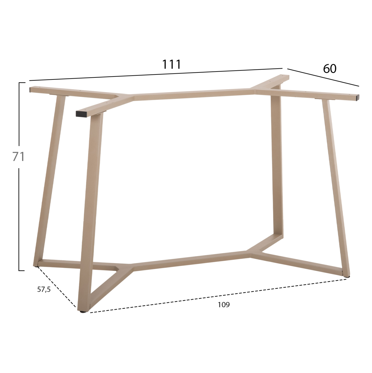 ΒΑΣΗ ΤΡΑΠΕΖΙΟΥ HM471.25 ΜΕΤΑΛΛΙΚΗ ΣΕ ΚΑΠΟΥΤΣΙΝΟ 111x60x71Υεκ. 2