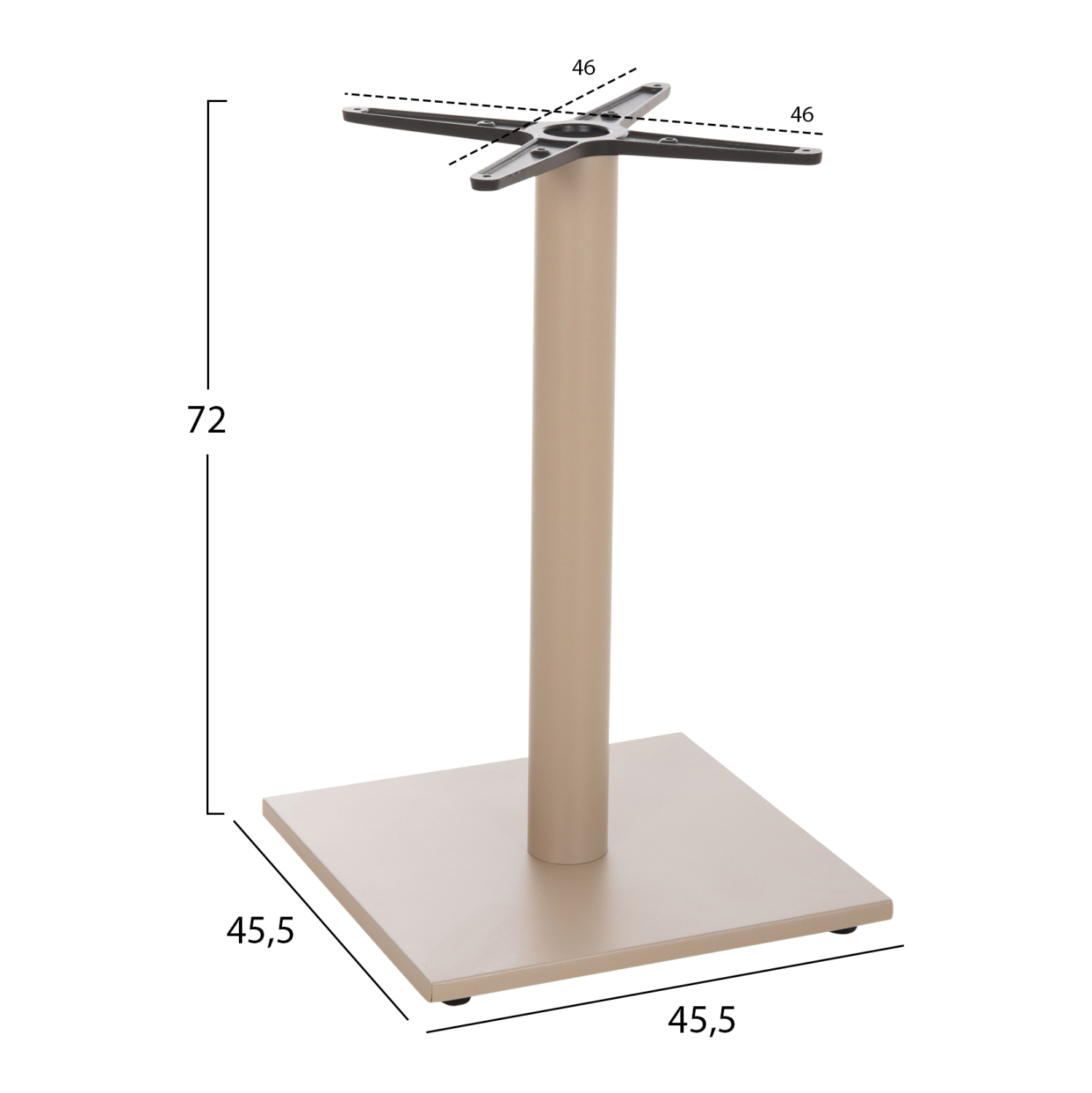 ΒΑΣΗ ΤΡΑΠΕΖΙΟΥ ΑΛΟΥΜΙΝΙΟΥ HM475.25 ΚΑΠΟΥΤΣΙΝΟ 46x46x72Υεκ. ΣΤΑΥΡΟΣ 46Χ46εκ 2