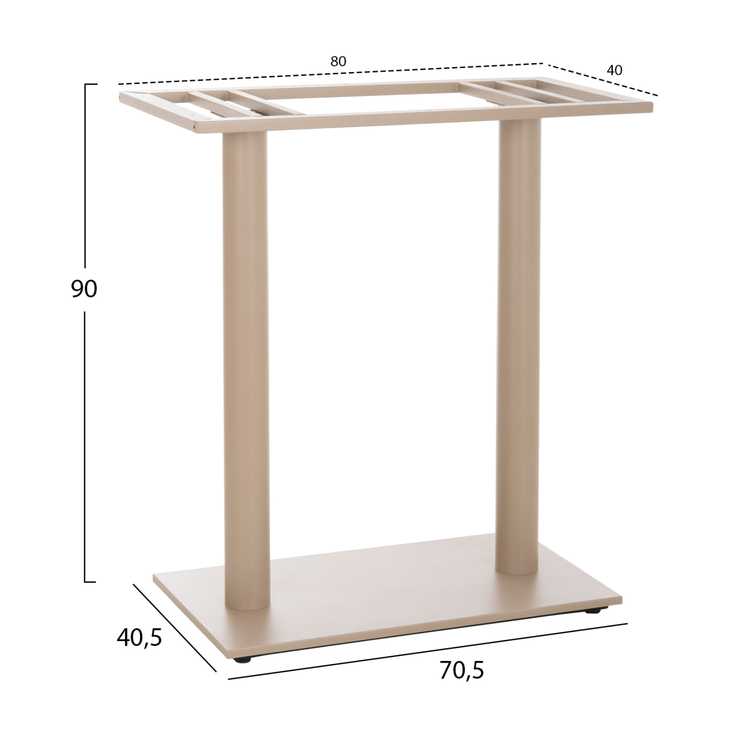ΒΑΣΗ ΤΡΑΠΕΖΙΟΥ ΜΠΑΡ ΔΙΣΤΗΛΗ ΜΕΣ.ΥΨΟΥΣ HM478.25 ΜΕΤΑΛΛΟ ΚΑΠΟΥΤΣΙΝΟ ΜΑΤ 80x40x90Υεκ 2