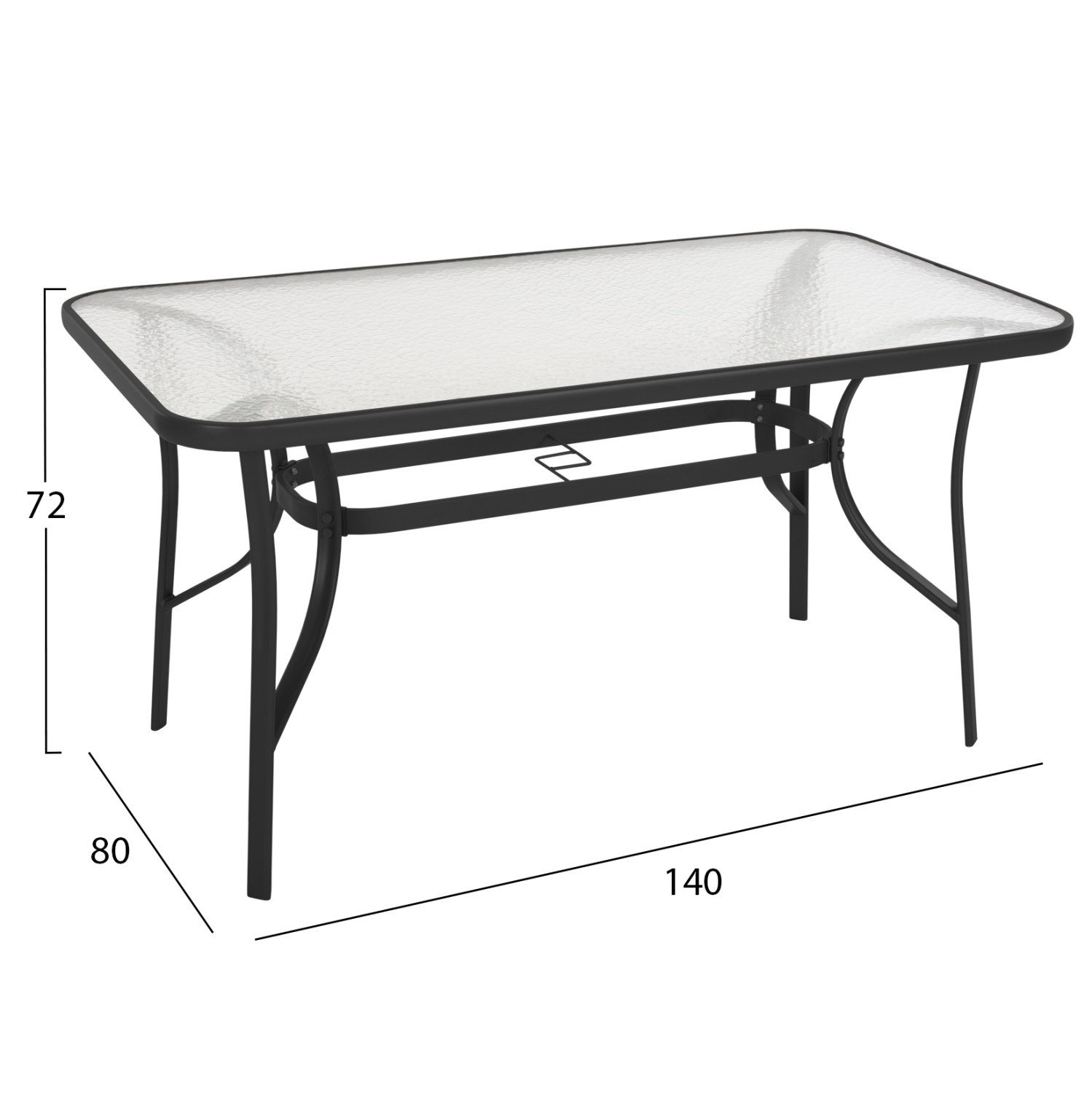 ΤΡΑΠΕΖΙ BRUNO HM5106.03 ΜΑΥΡΟ ΜΕΤΑΛΛΙΚΟ ΜΕ ΓΥΑΛΙΝΗ ΕΠΙΦΑΝΕΙΑ 140Χ80Χ72Υεκ 2