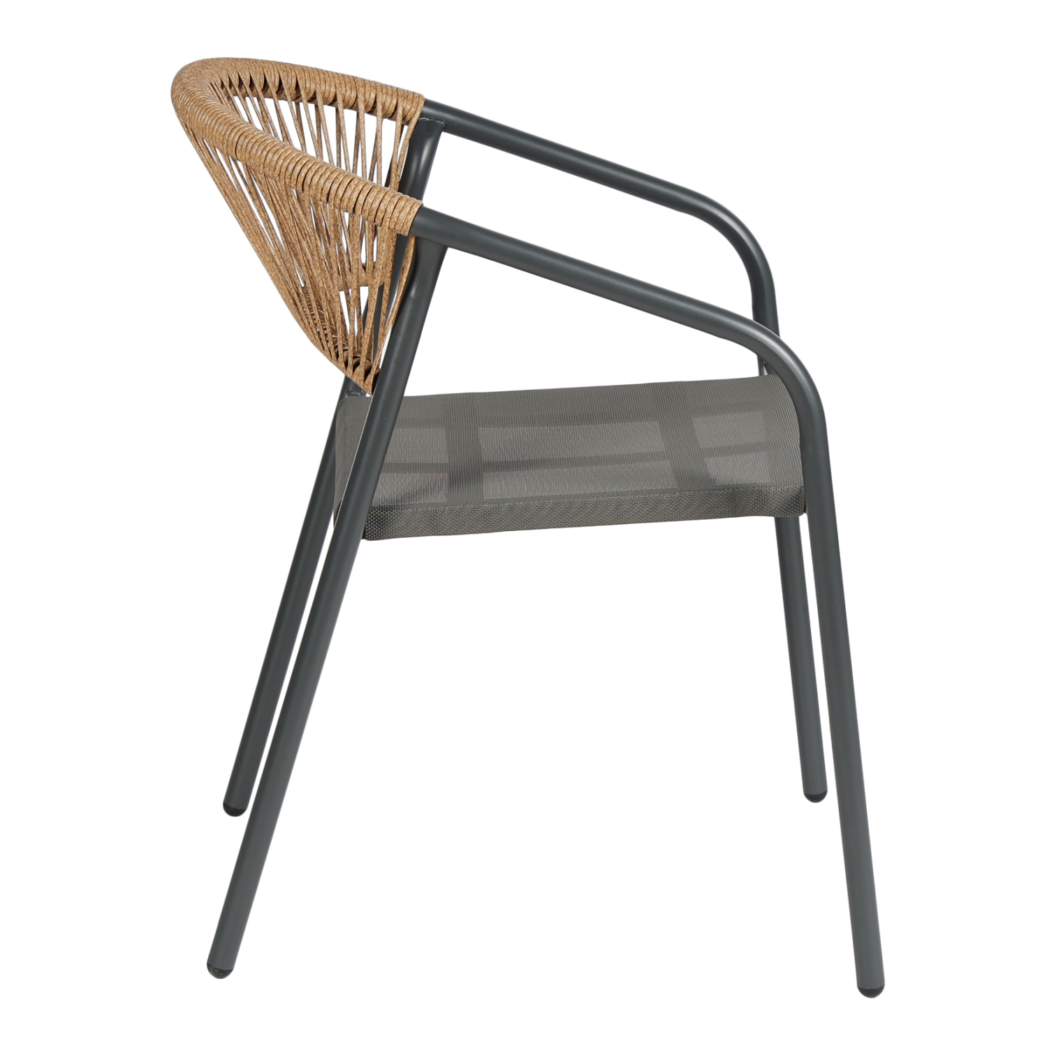 ΠΟΛΥΘΡΟΝΑ HOMAN HM6430.01 ΓΚΡΙ ΜΕΤΑΛΛΟ &amp; TEXTILENE--ΜΠΕΖ P.E.RATTAN 53x58x75Υεκ 4