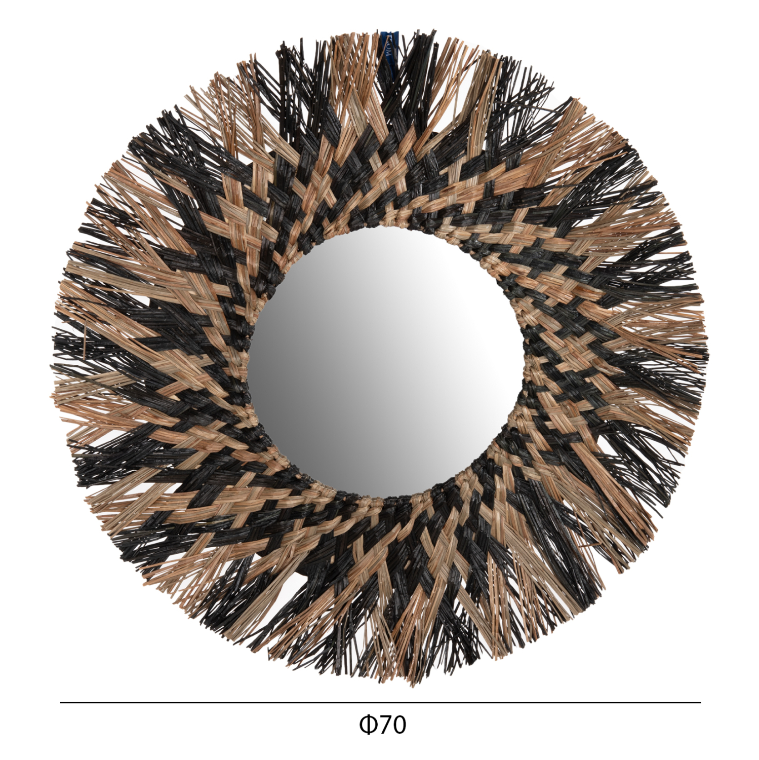 ΚΑΘΡΕΠΤΗΣ ΤΟΙΧΟΥ HM7833 ΜΕ ΠΛΕΚΤΟ ΠΛΑΙΣΙΟ MENDONG GRASS Φ70εκ ΣΕ ΜΑΥΡΟ &amp; ΦΥΣΙΚΟ 2