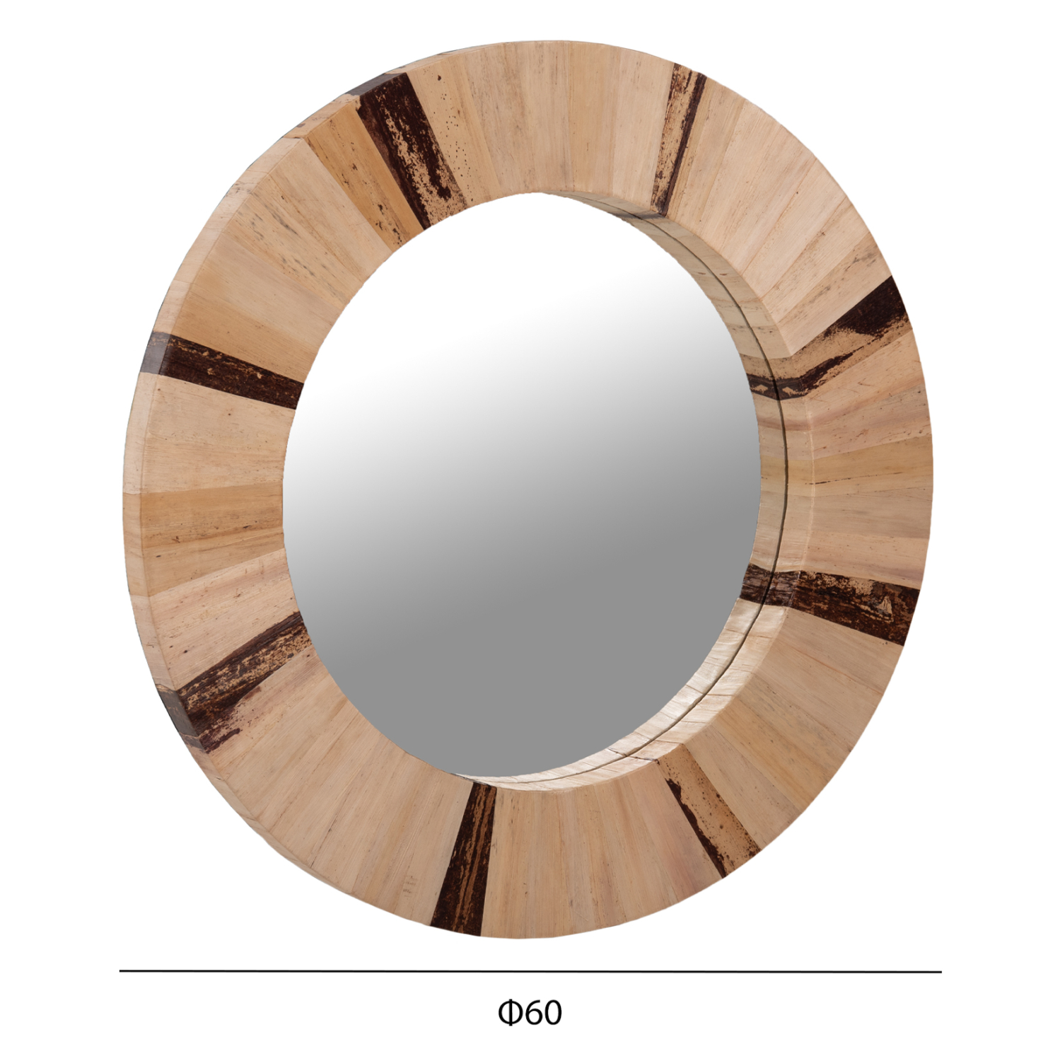 ΚΑΘΡΕΠΤΗΣ ΤΟΙΧΟΥ ΣΤΡΟΓΓΥΛΟΣ HM7837 ΠΛΑΙΣΙΟ ΙΝΕΣ ΦΟΙΝΙΚΑ ΦΥΣΙΚΟ ΧΡΩΜΑ Φ60x4εκ. 2