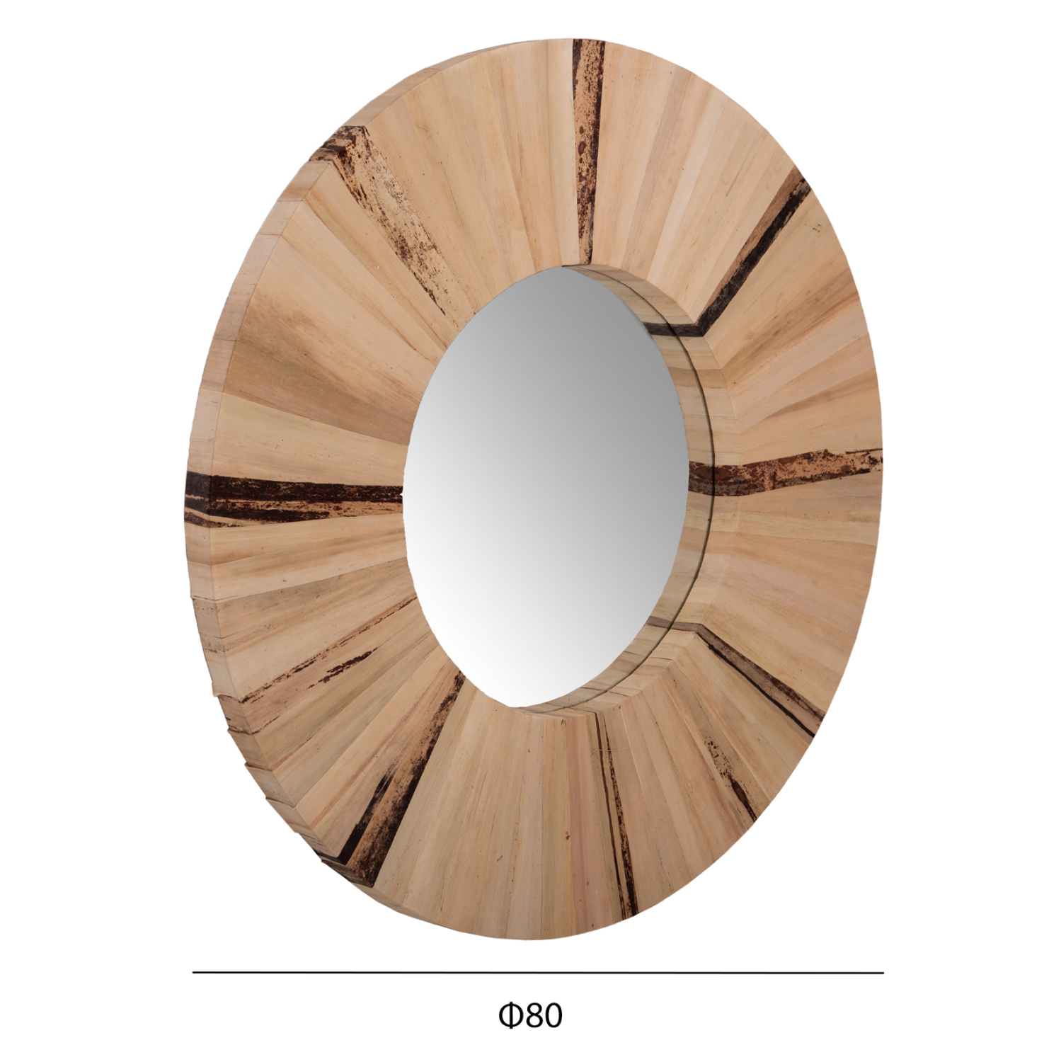 ΚΑΘΡΕΠΤΗΣ ΤΟΙΧΟΥ ΣΤΡΟΓΓΥΛΟΣ HM7838 ΠΛΑΙΣΙΟ ΙΝΕΣ ΦΟΙΝΙΚΑ ΦΥΣΙΚΟ ΧΡΩΜΑ Φ80x4εκ. 2