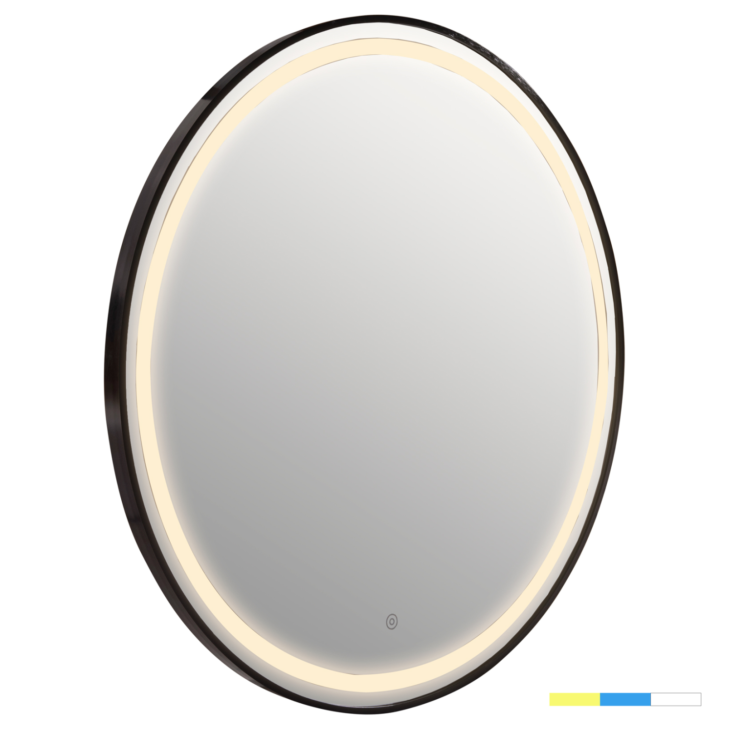 ΚΑΘΡΕΠΤΗΣ ΤΟΙΧΟΥ ΣΤΡΟΓΓΥΛΟΣ ROUNDER HM4503.01 ΑΛΟΥΜΙΝΙΟ ΣΕ ΜΑΥΡΟ-ΦΩΤΙΣΜΟΣ LED Φ80εκ. 1