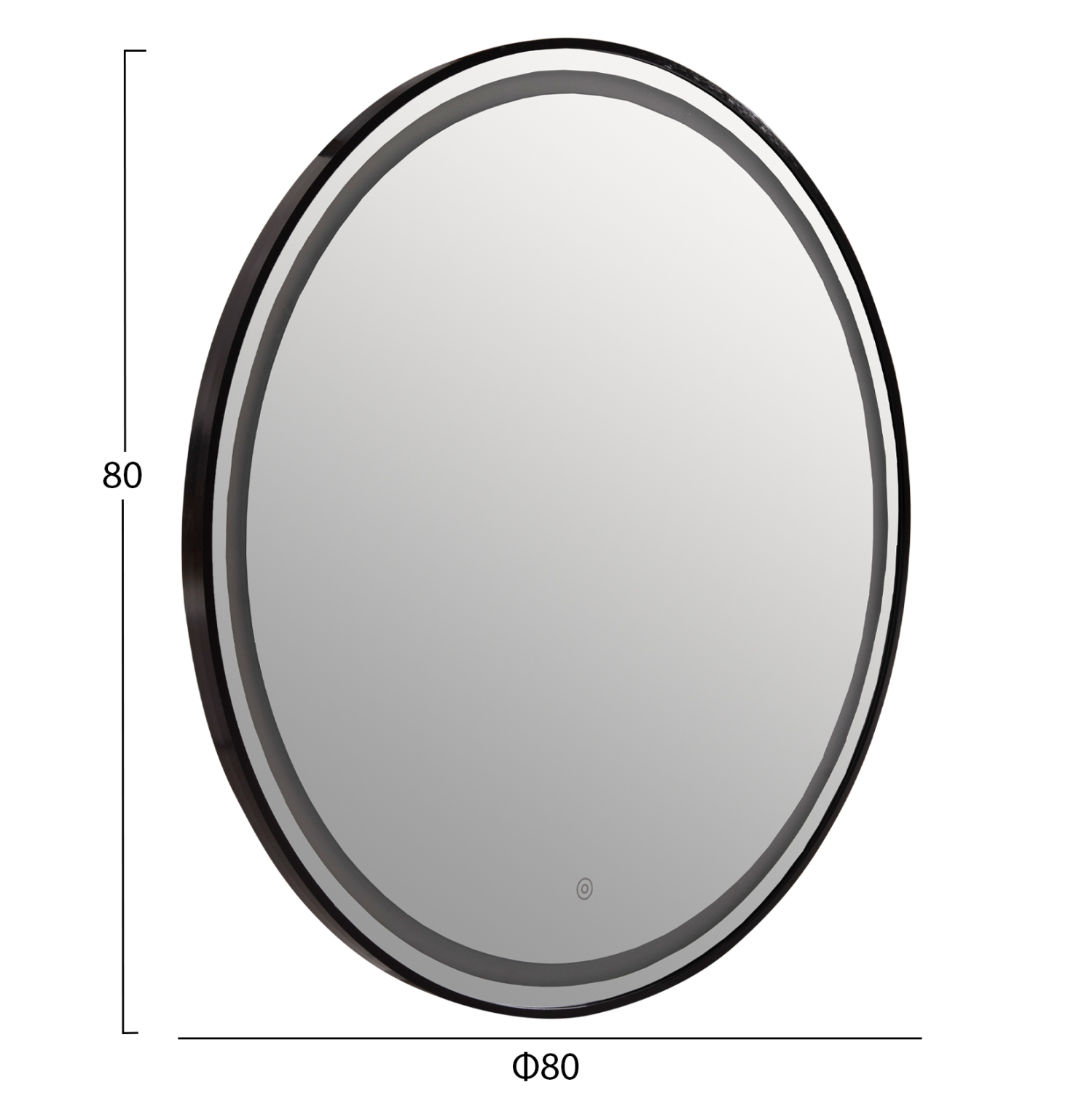 ΚΑΘΡΕΠΤΗΣ ΤΟΙΧΟΥ ΣΤΡΟΓΓΥΛΟΣ ROUNDER HM4503.01 ΑΛΟΥΜΙΝΙΟ ΣΕ ΜΑΥΡΟ-ΦΩΤΙΣΜΟΣ LED Φ80εκ. 2