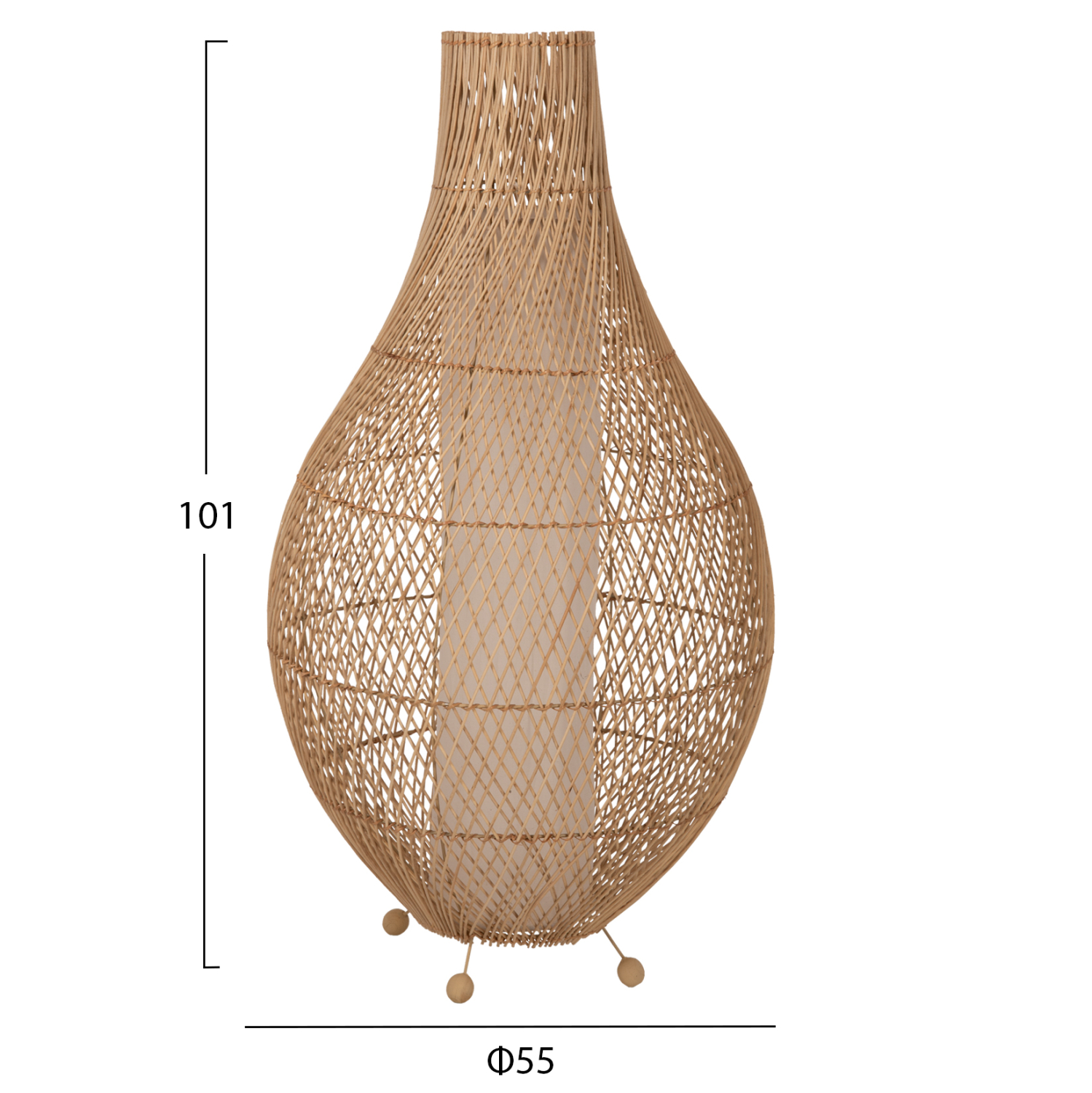 ΦΩΤΙΣΤΙΚΟ ΔΑΠΕΔΟΥ HM7835 RATTAN ΣΕ ΦΥΣΙΚΟ ΧΡΩΜΑ Φ55x101Υεκ. 2