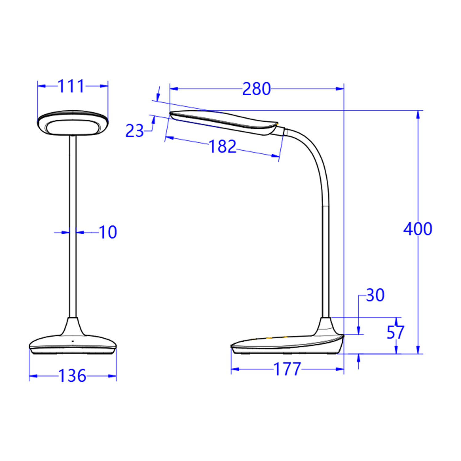 ΦΩΤΙΣΤΙΚΟ ΓΡΑΦΕΙΟΥ LED BLAIN HM4444.01 ΛΕΥΚΟ ABS 13,6x17,7x40Υ εκ. 2
