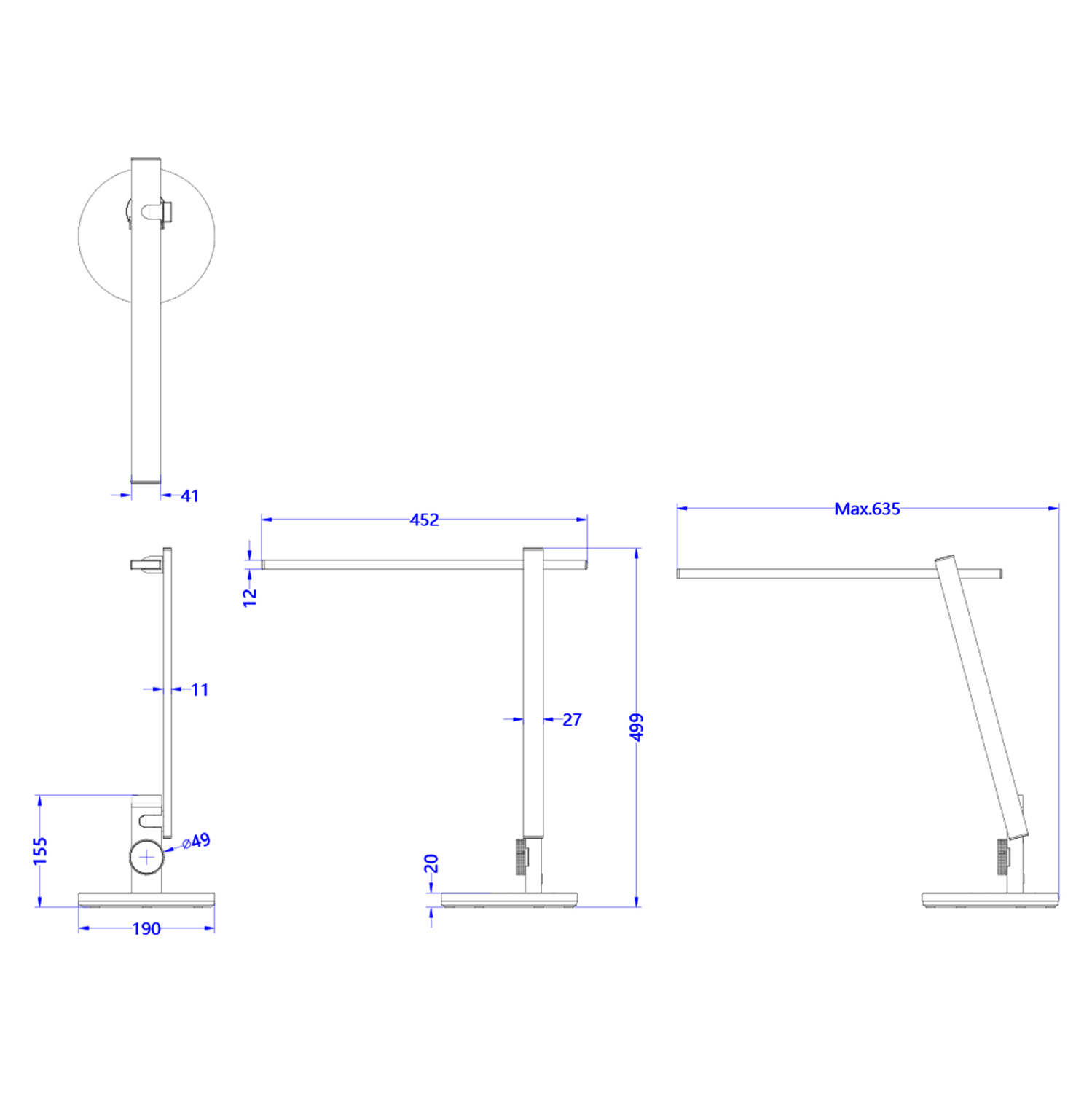 ΦΩΤΙΣΤΙΚΟ ΓΡΑΦΕΙΟΥ LED BLAIN PRO HM4445.07 ΓΚΡΙ ΜΕΤΑΛΛΙΚΟ ΧΡΩΜΑ Φ19x49,9Υεκ. 2