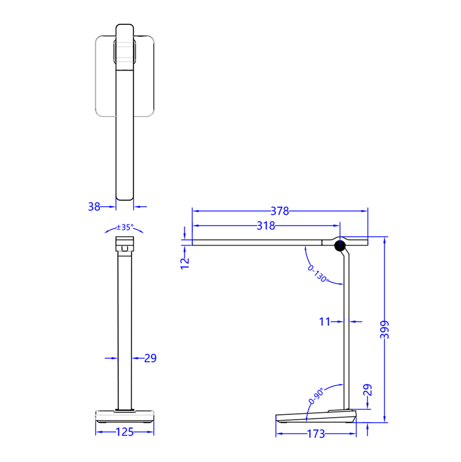 ΦΩΤΙΣΤΙΚΟ ΓΡΑΦΕΙΟΥ LED BLAIN PRO HM4448.01 ΛΕΥΚΟ ΧΡΩΜΑ ABS 17,3x12,5x39,9Υεκ. 2