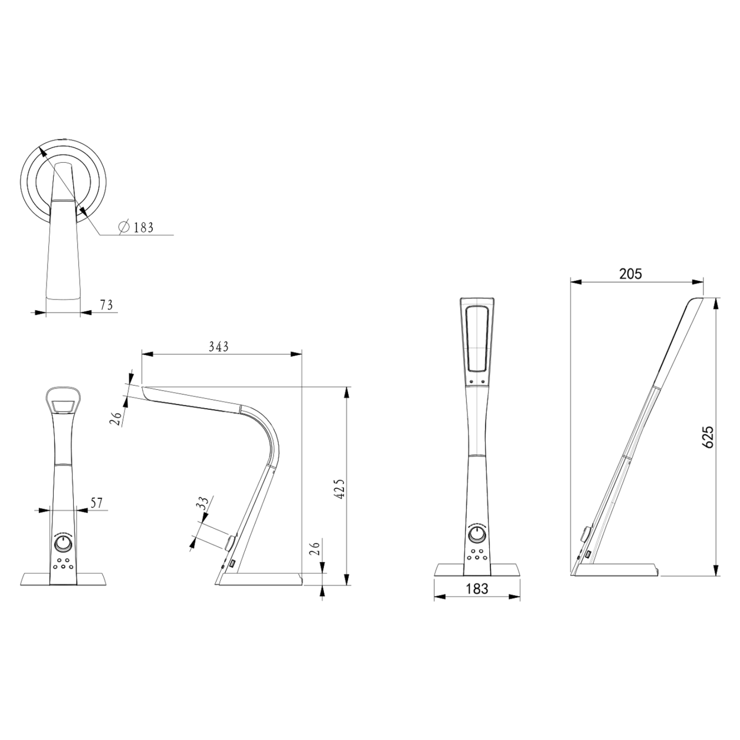 ΦΩΤΙΣΤΙΚΟ ΓΡΑΦΕΙΟΥ LED BLAIN PRO HM4451.02 ΜΑΥΡΟ ΧΡΩΜΑ 34,3x18,3x42,5Υεκ. 2