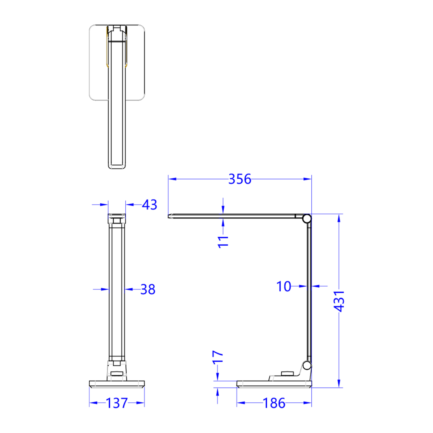 ΦΩΤΙΣΤΙΚΟ ΓΡΑΦΕΙΟΥ LED BLAIN PRO HM4458.07 ΓΚΡΙ ΒΑΣΗ ABS &amp; ΑΛΟΥΜΙΝΙΟ 35,6x43,1Υεκ 2
