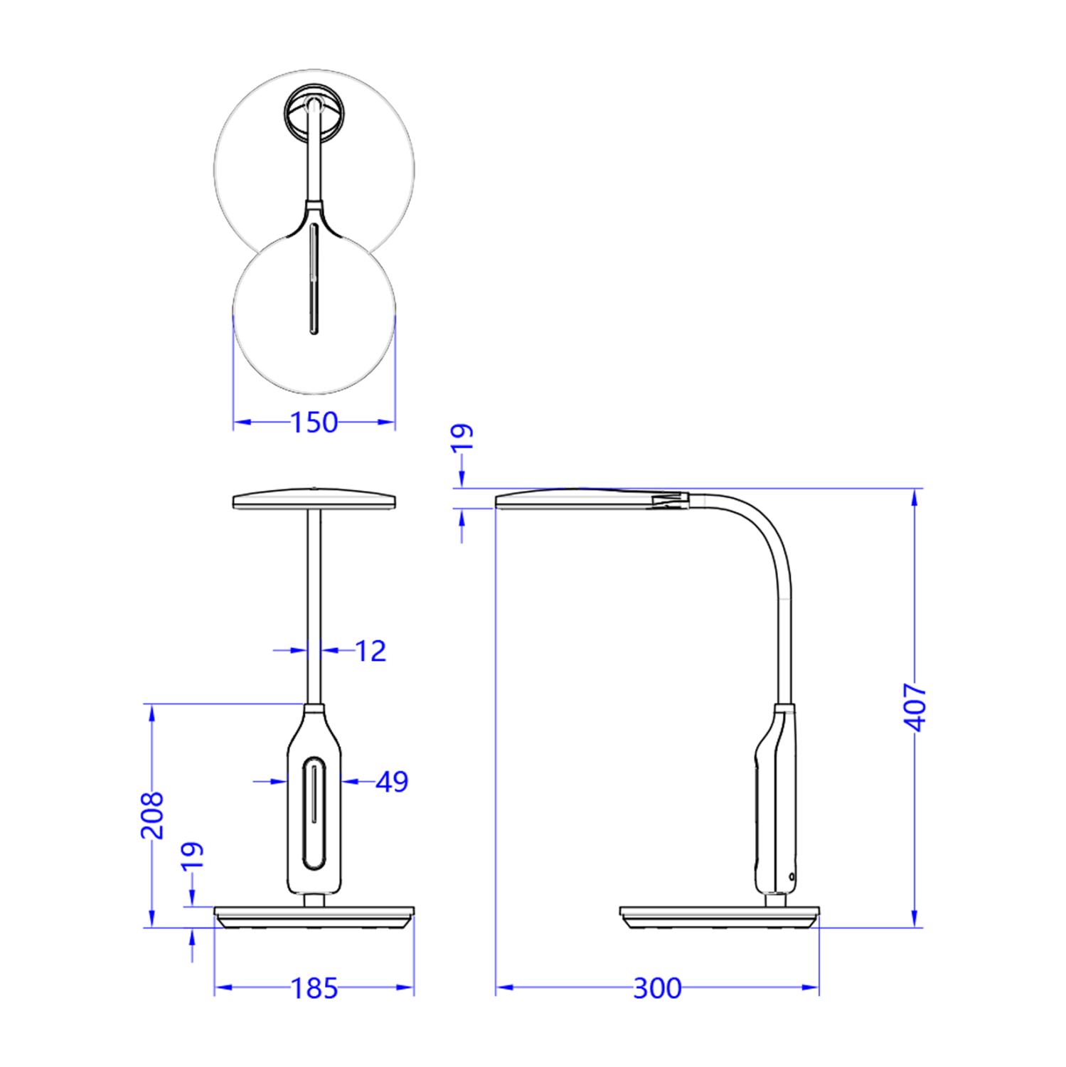 ΦΩΤΙΣΤΙΚΟ ΓΡΑΦΕΙΟΥ LED BLAIN HM4460.01 ΛΕΥΚΟ ABS &amp; ΣΙΛΙΚΟΝΗ Φ18,5x40,7Yεκ. 2